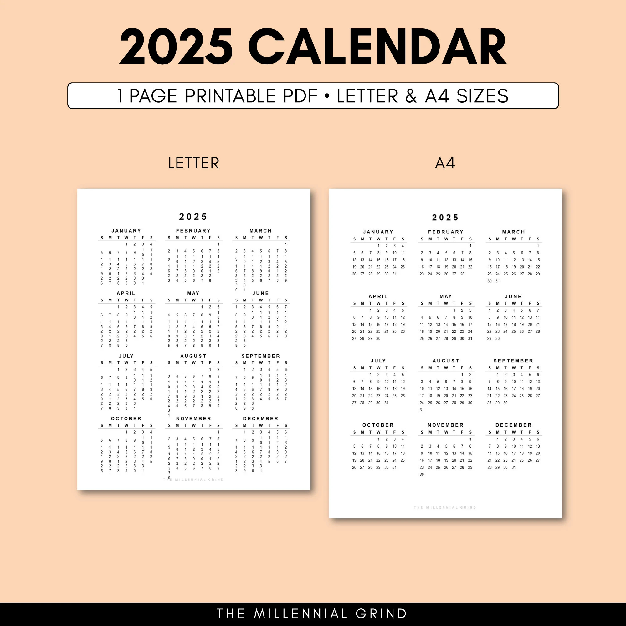 Free Printable 2025 2025 Calendar Template Word