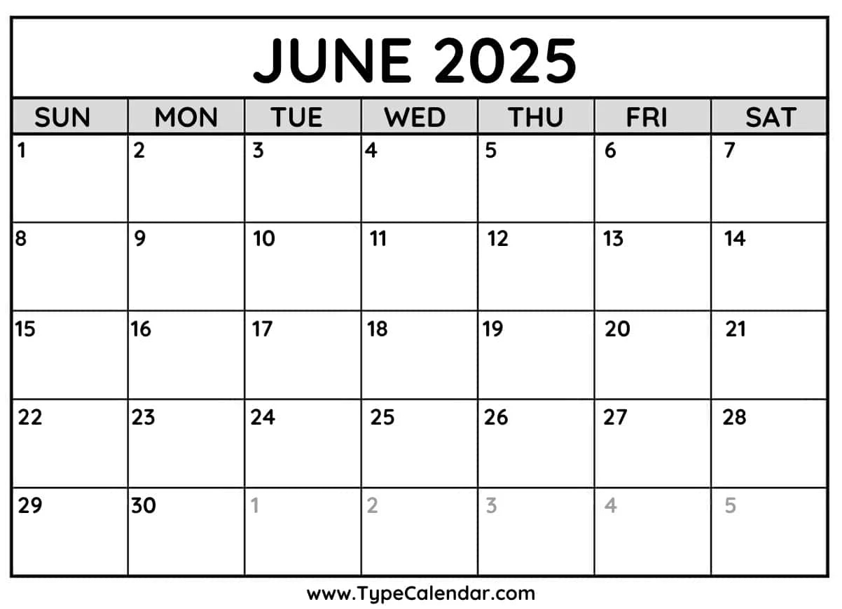 Printable Annual Calendar Write On 2025