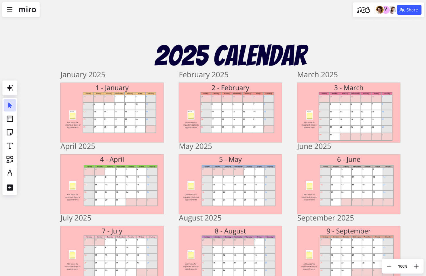 2025 calendar templates plan your year with ease miro