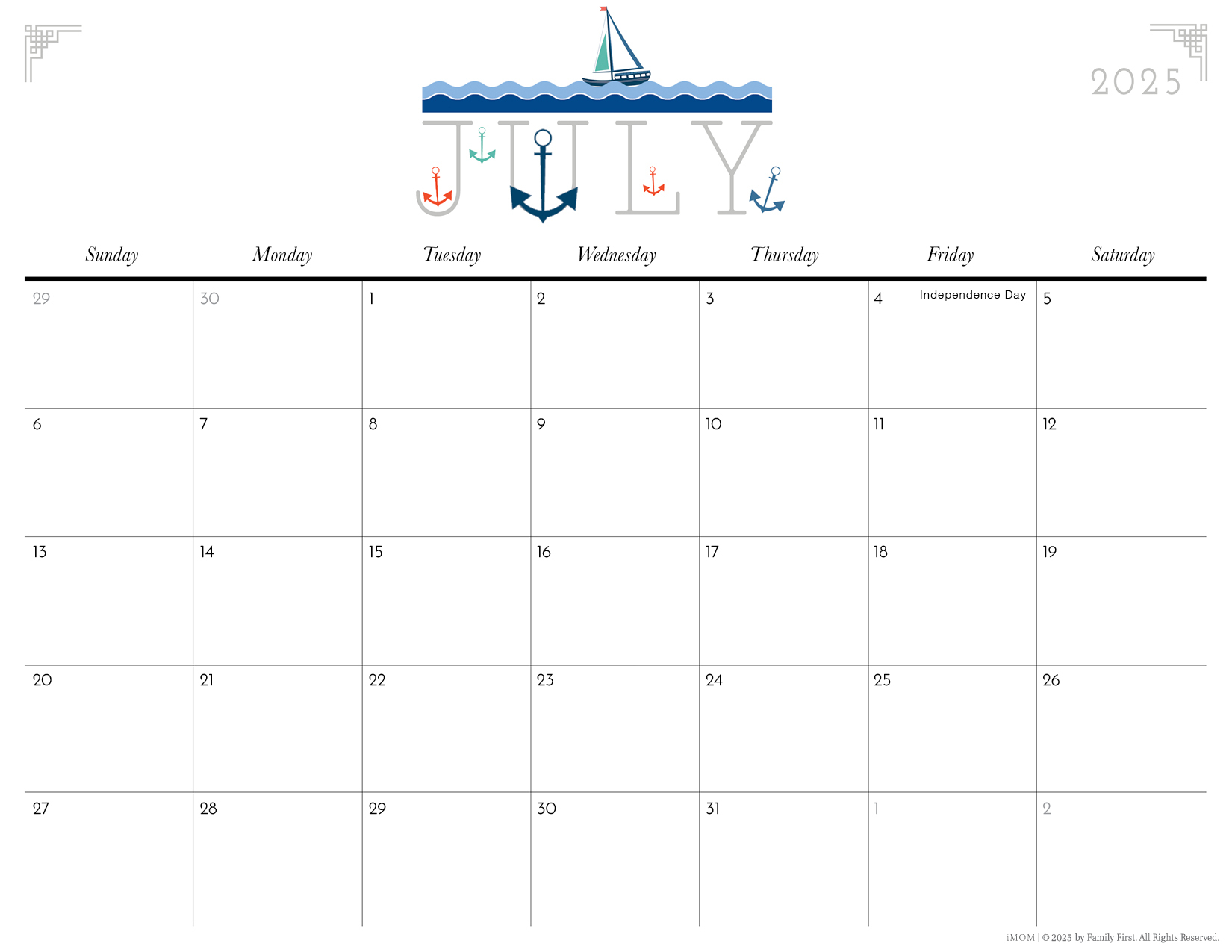 Printable Calendar Cute 2025