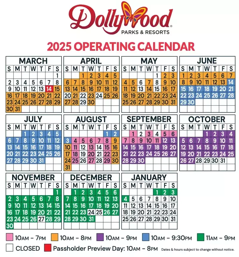 2025 Dollywood Calendar And Guide
