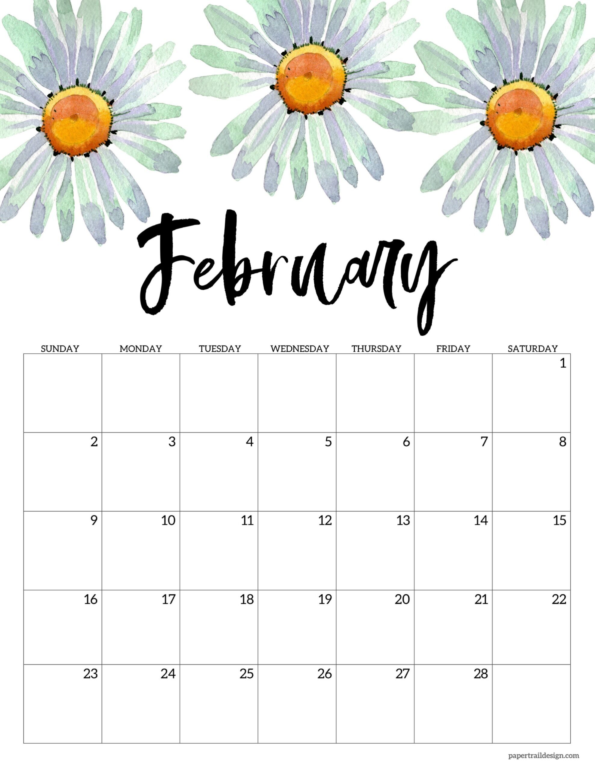 2025 Calendar Printable Floral