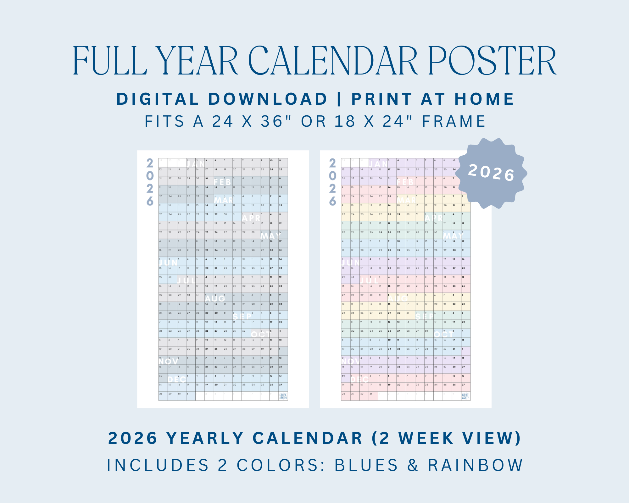 2025 Full Year Calendar 2 Week View Rilee Smith 2025 Full Year Calendar 2 Week View Rilee Smith
