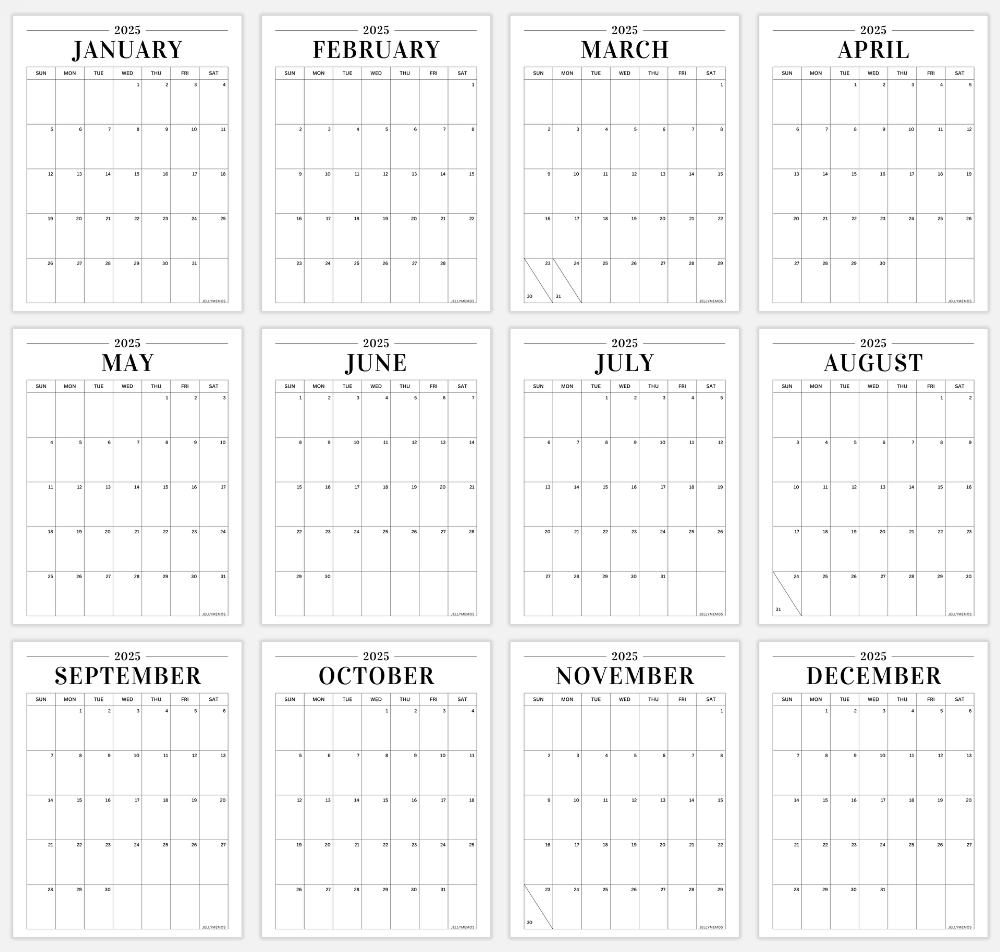 2025 Printable Calendar Image