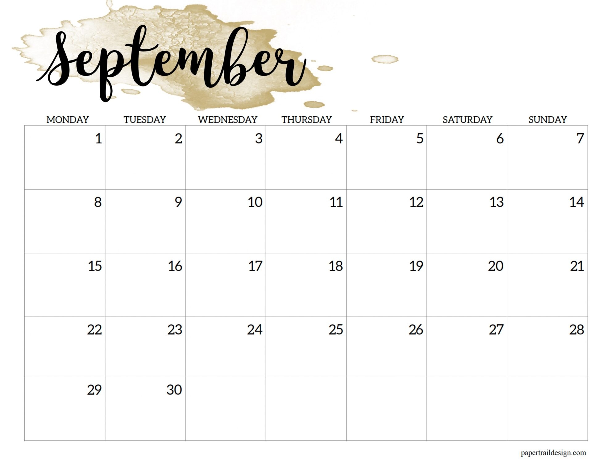 Sept 2025 Calendar Printable
