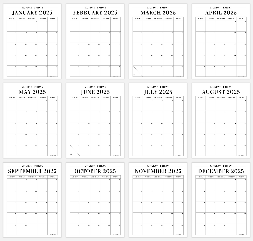 2025 Blank Printable Calendar With Holidays