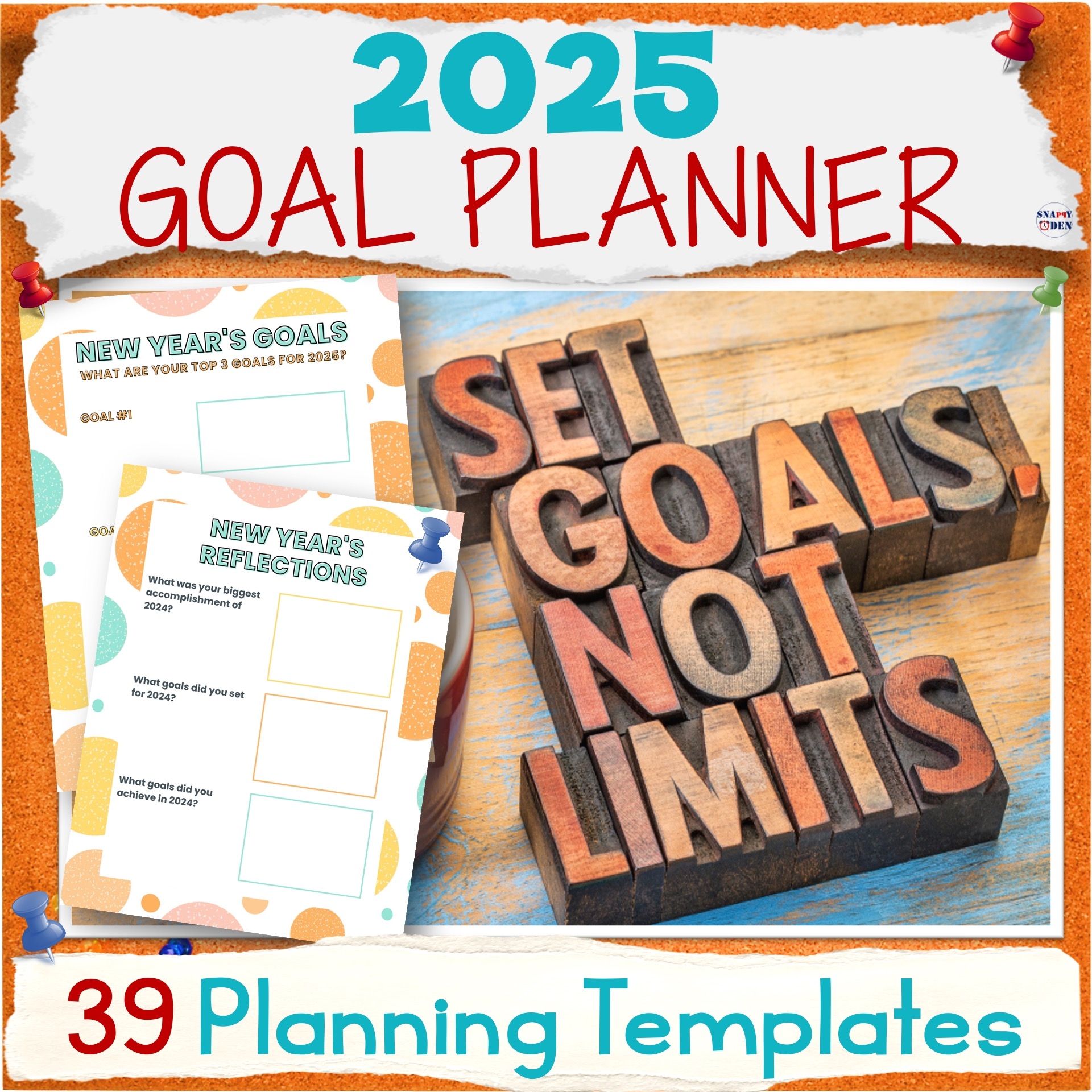 2025 New Year Goal Planner New Years Reflection Writing Goals Setting Templates Made By Teachers