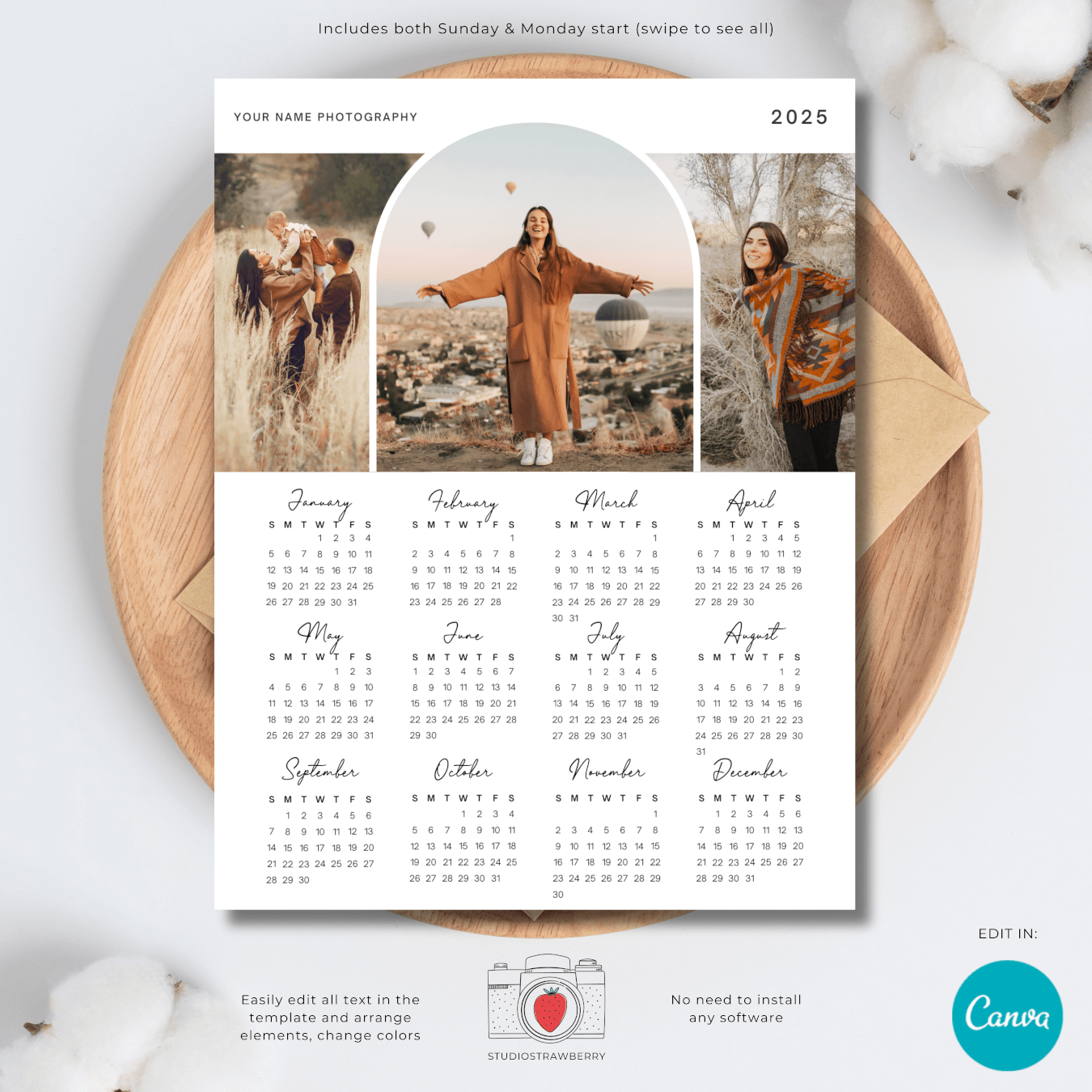 2025 Photo Calendar Template With Window Arch Strawberry Kit 2025 Photo Calendar Template With Window Arch Strawberry Kit