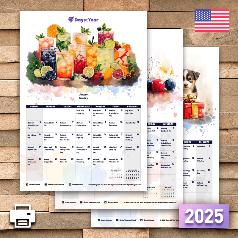 2025 Print Your Own Calendar Days Of The Year