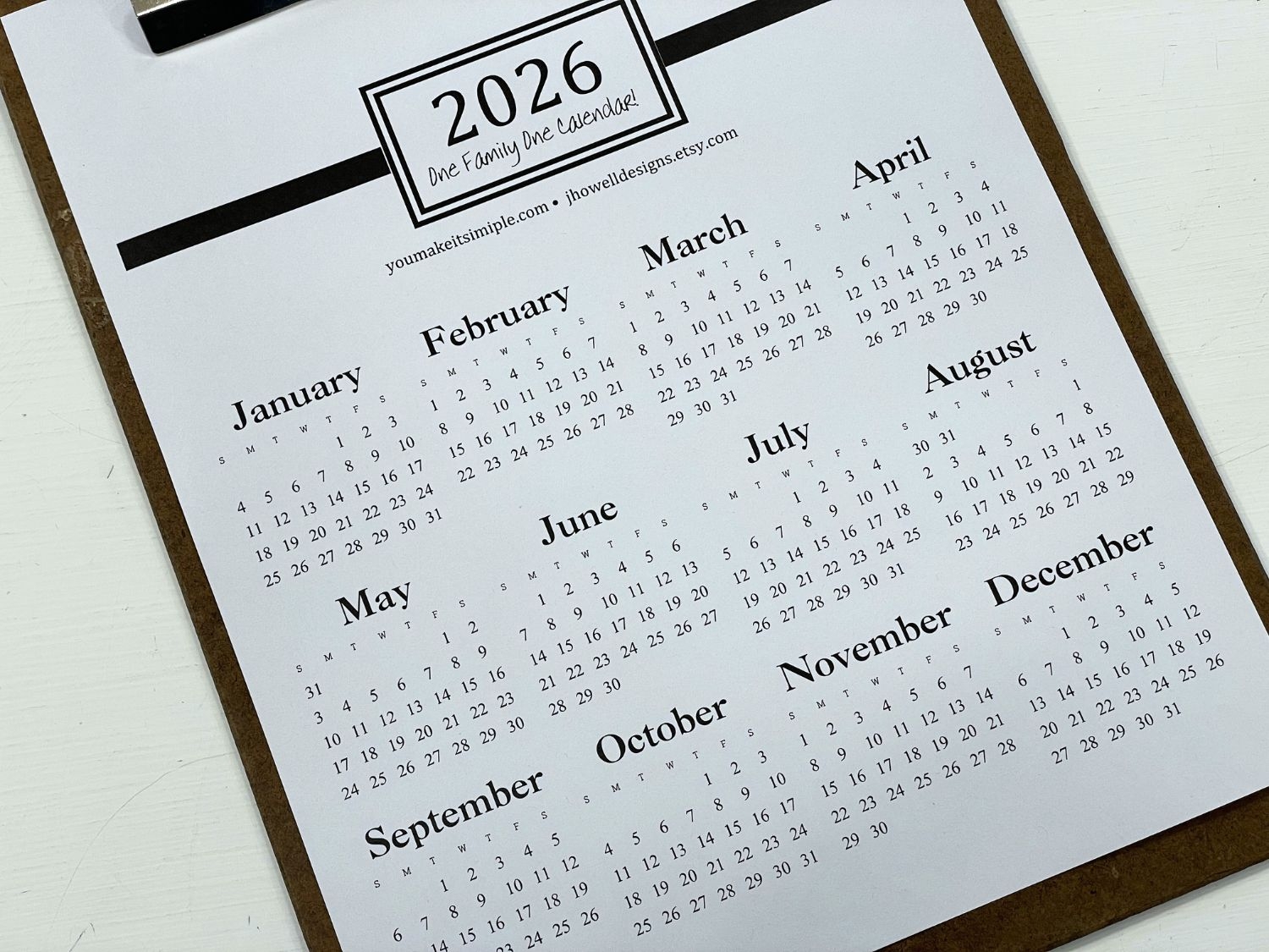 Lined Printable Calendar 2025