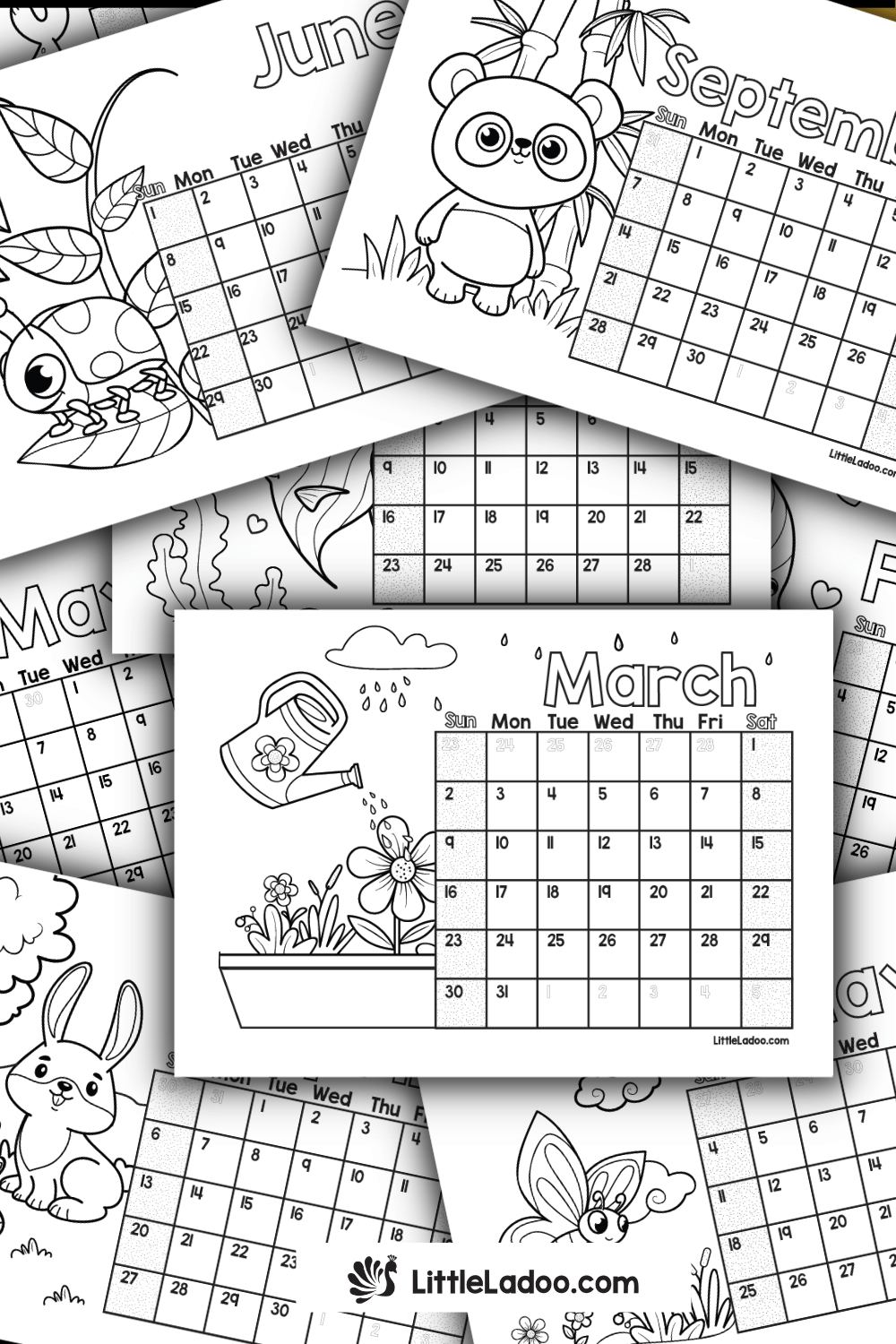 Printable Coloring Calendar 2025 Free