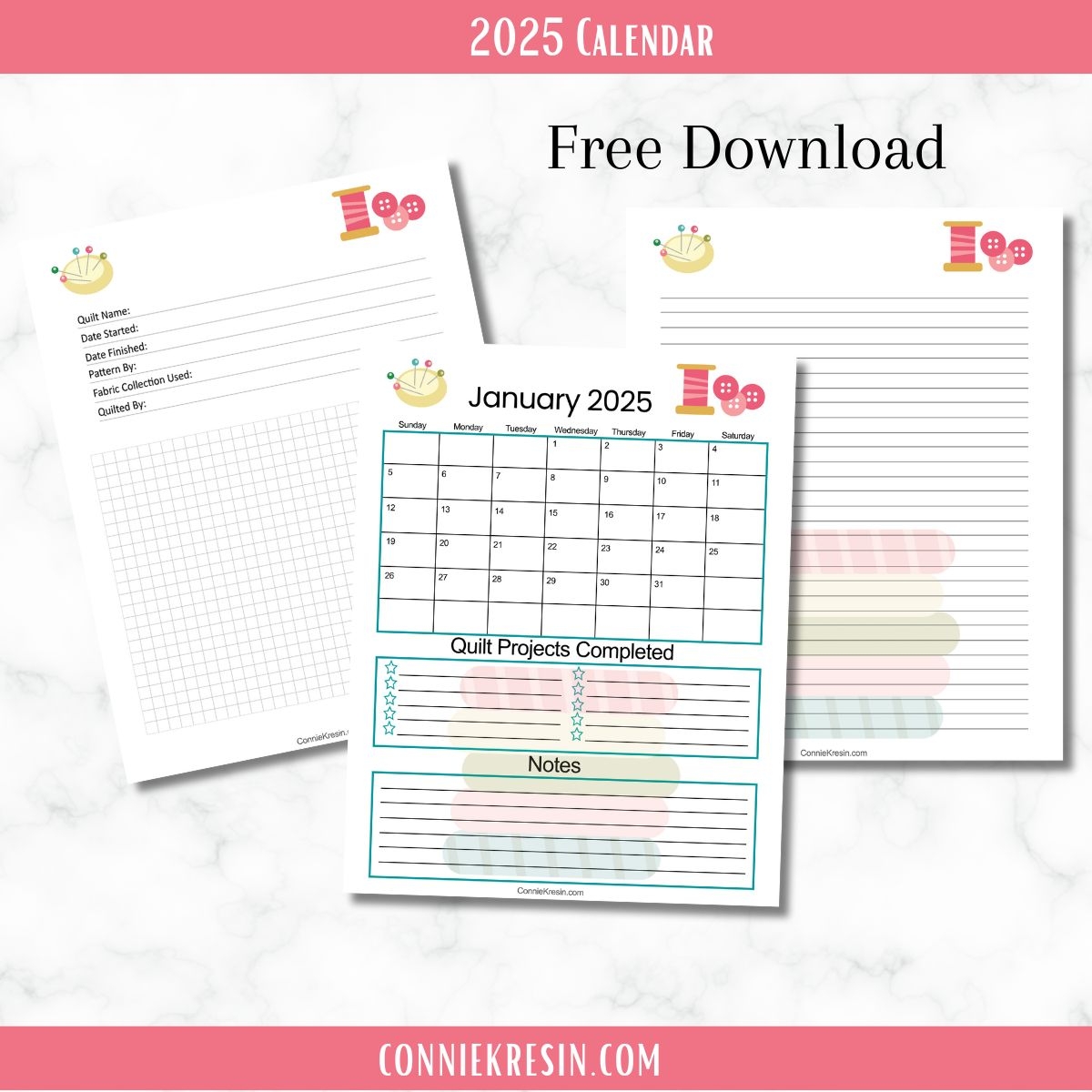 Free Printable Block Calendar For 2025