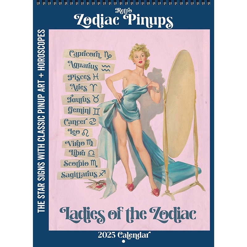2025 Retro Zodiac Pinups Calendar Asgard Press