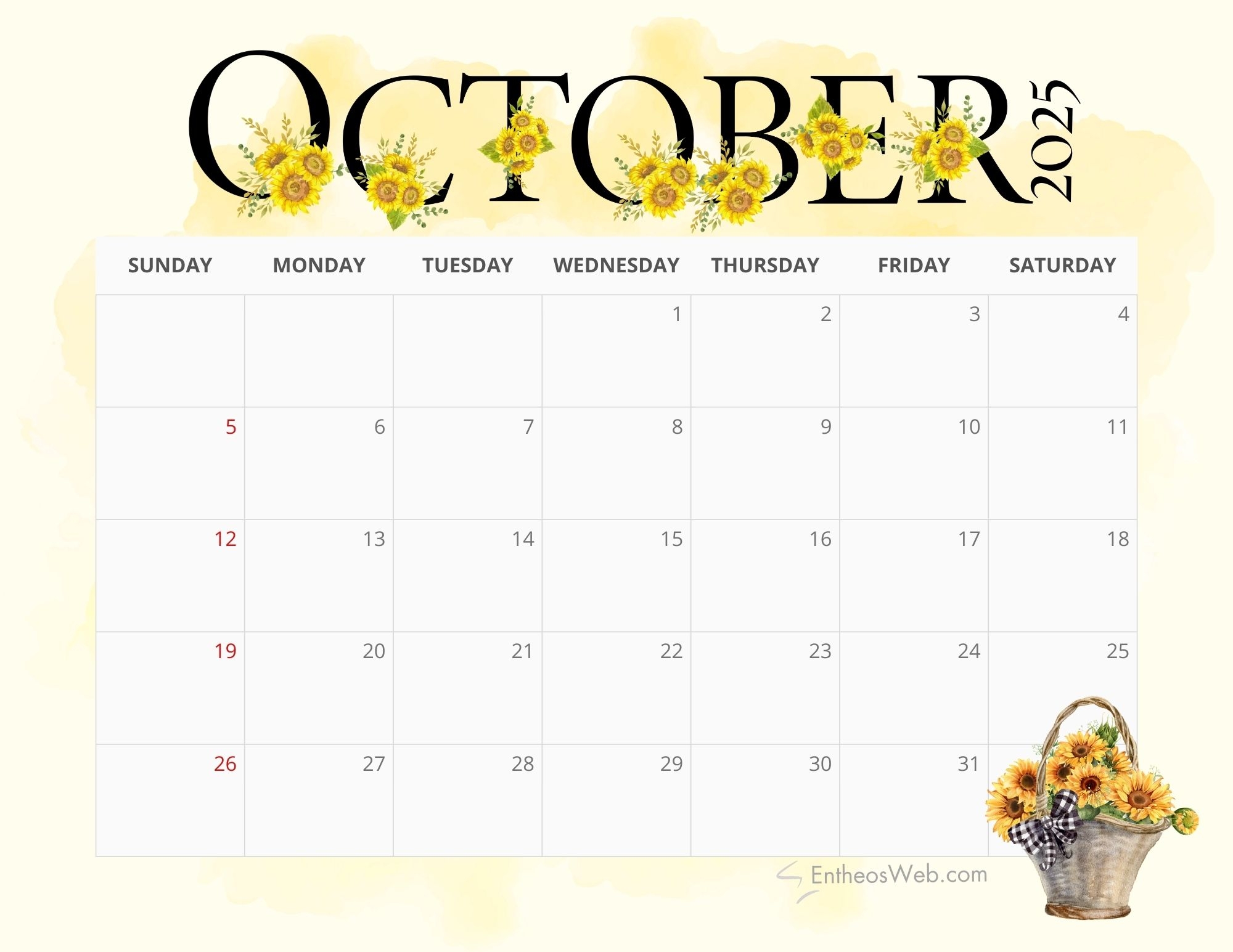 2025 sunflowers calendar printable entheosweb 2025 sunflowers calendar printable entheosweb