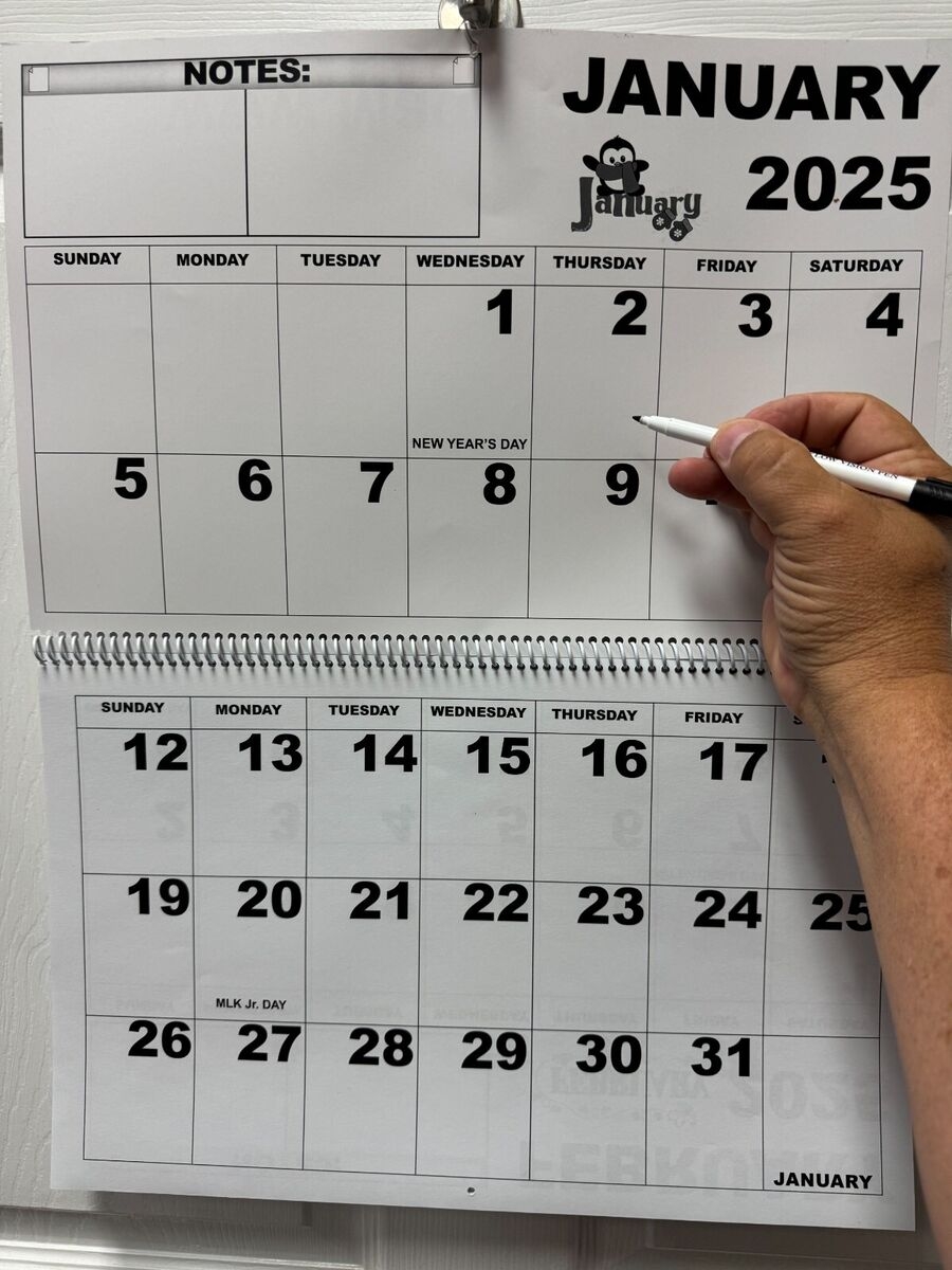 2025 To 2026 Low Vision Large Print Desk Calendar Large Print Big Boxes EBay