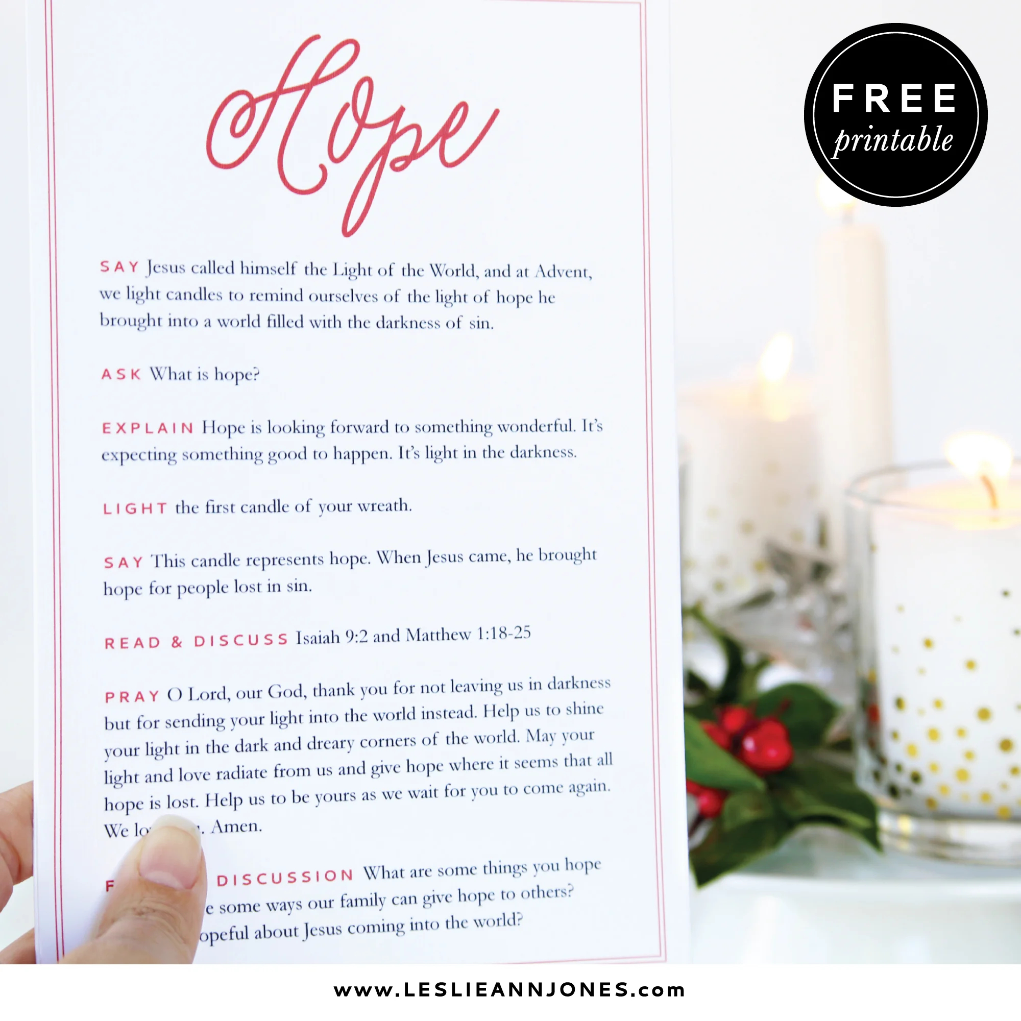 Printable Advent Calendar Prayers