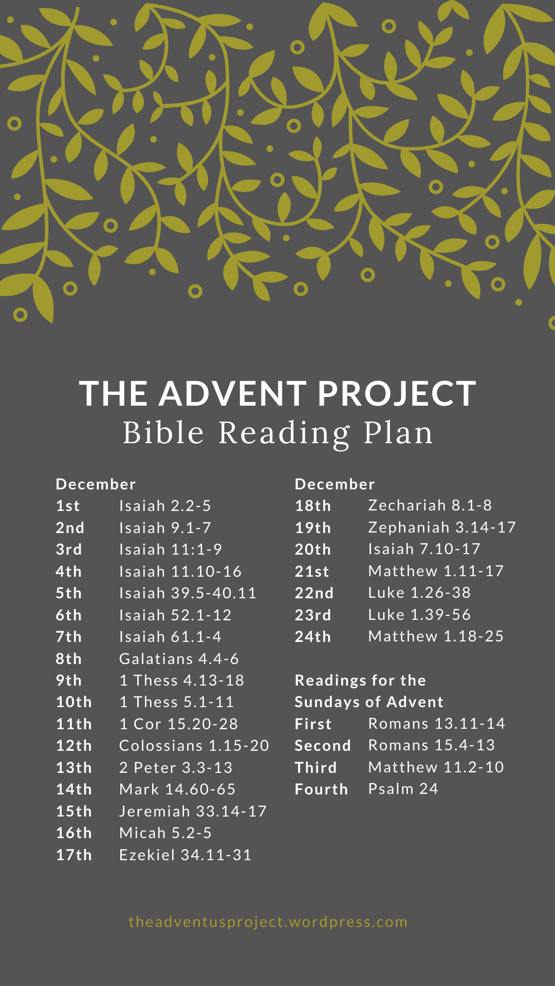 Advent Bible Reading Plan The Advent Project