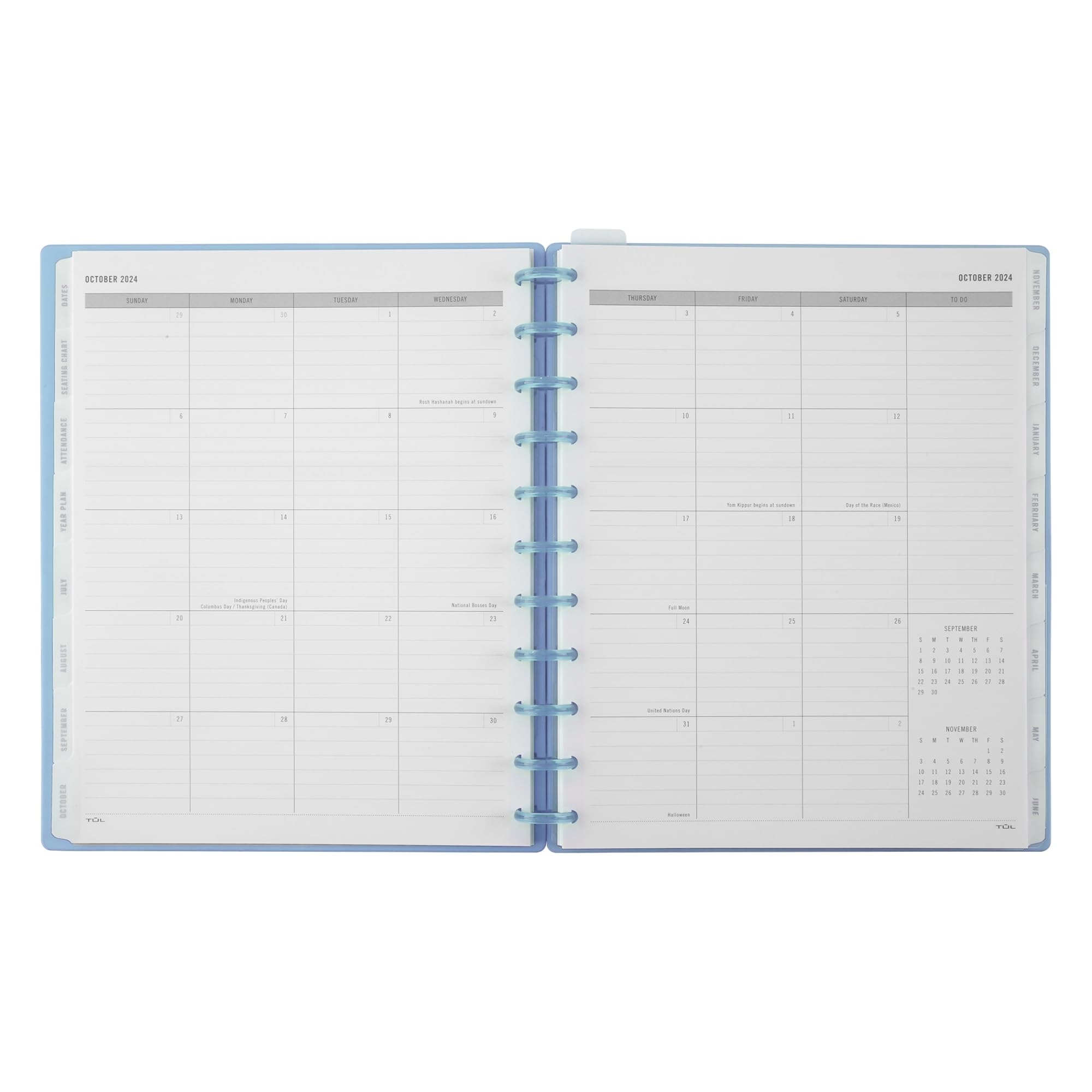 Amazon 2024 2025 TUL Discbound Monthly Teacher Planner Letter Size Light Blue July To June ODUS2336 002 Office Products