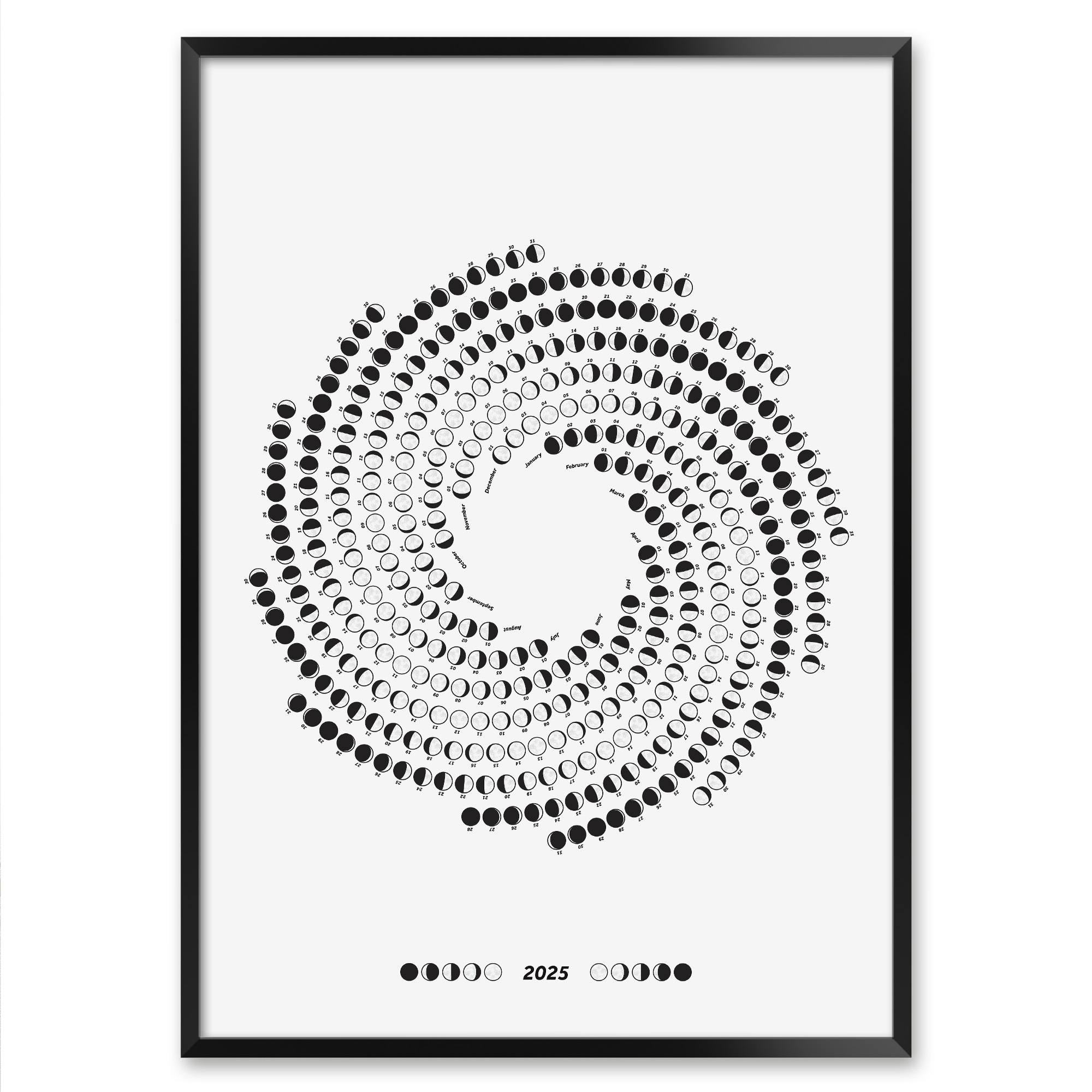 Amazon 2025 Lunar Calendar Print With Moon Phases Single Page Yearly Calendar For Astronomy Enthusiasts And Sky Watchers Office Products