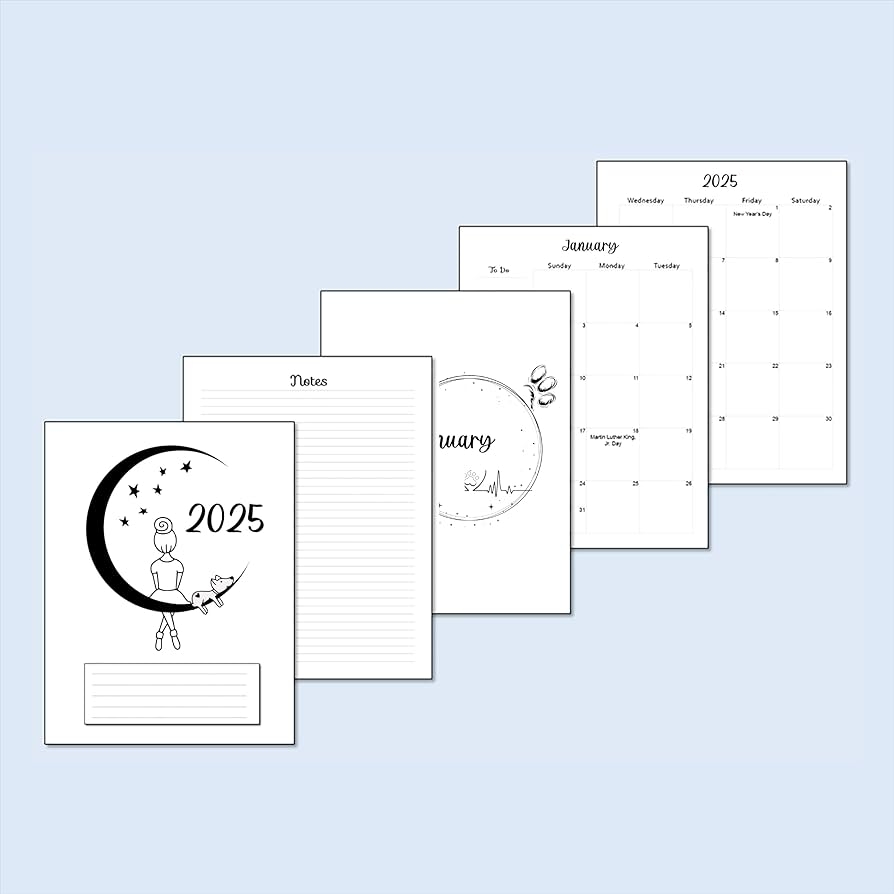 Amazon 2025 Monthly Planner Calendar Inserts For Personal Size Planners And Notebooks 3 75x6 75 Inches Fits Personal Filofax Carpe Diem Color Crush Kikki K Kate Spade Puppy Office Products