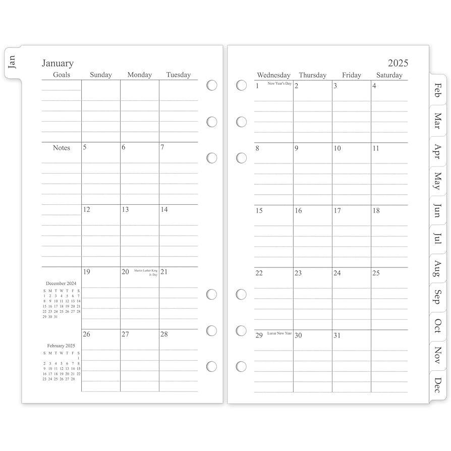 December 2025 Calendar Printable A6 Free