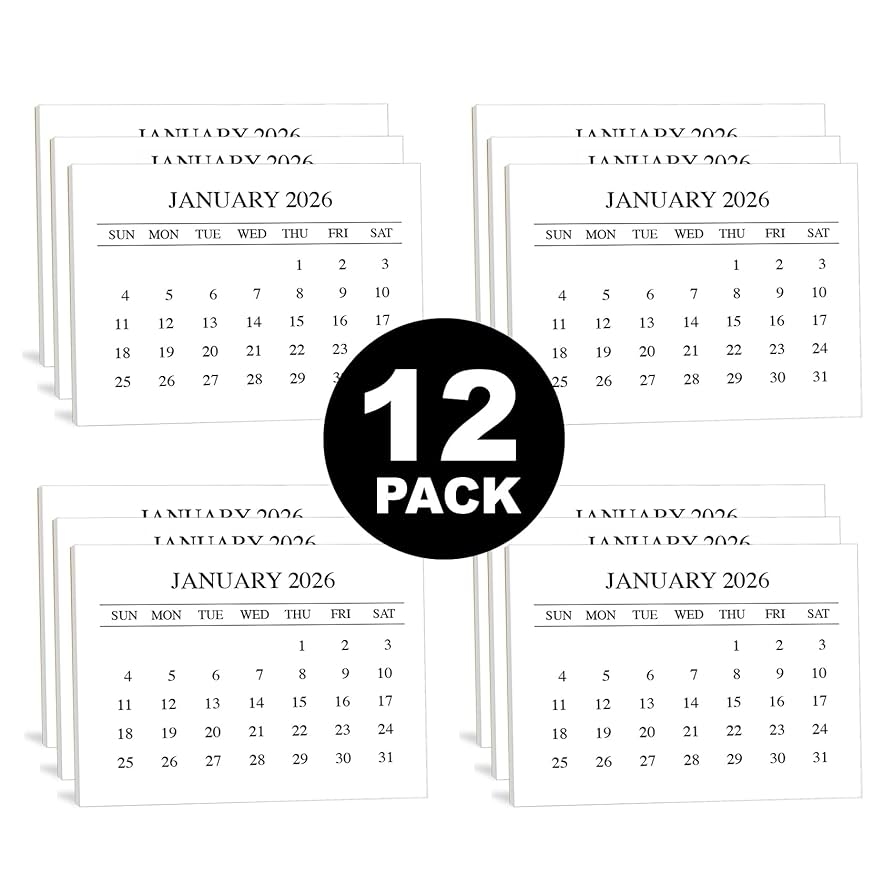 Amazon 2026 Scrapbook Calendar Minis 12 Pack Tear Off Refill Pads For Scrapbooking Crafts Manual Projects 2 25 X 3 Inches For Friends And Family Black Arts Crafts Sewing