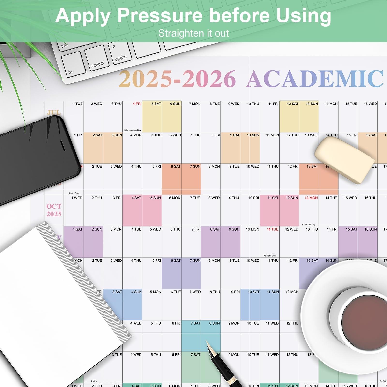 Amazon 24 X 36 Exellewis 2025 2026 Academic Wall Calendar July 2025 To June 2026 Folded Large Yearly Planner 12 Months 2 Sided Reversible Horizontal Vertical School Year Calendar Office Products
