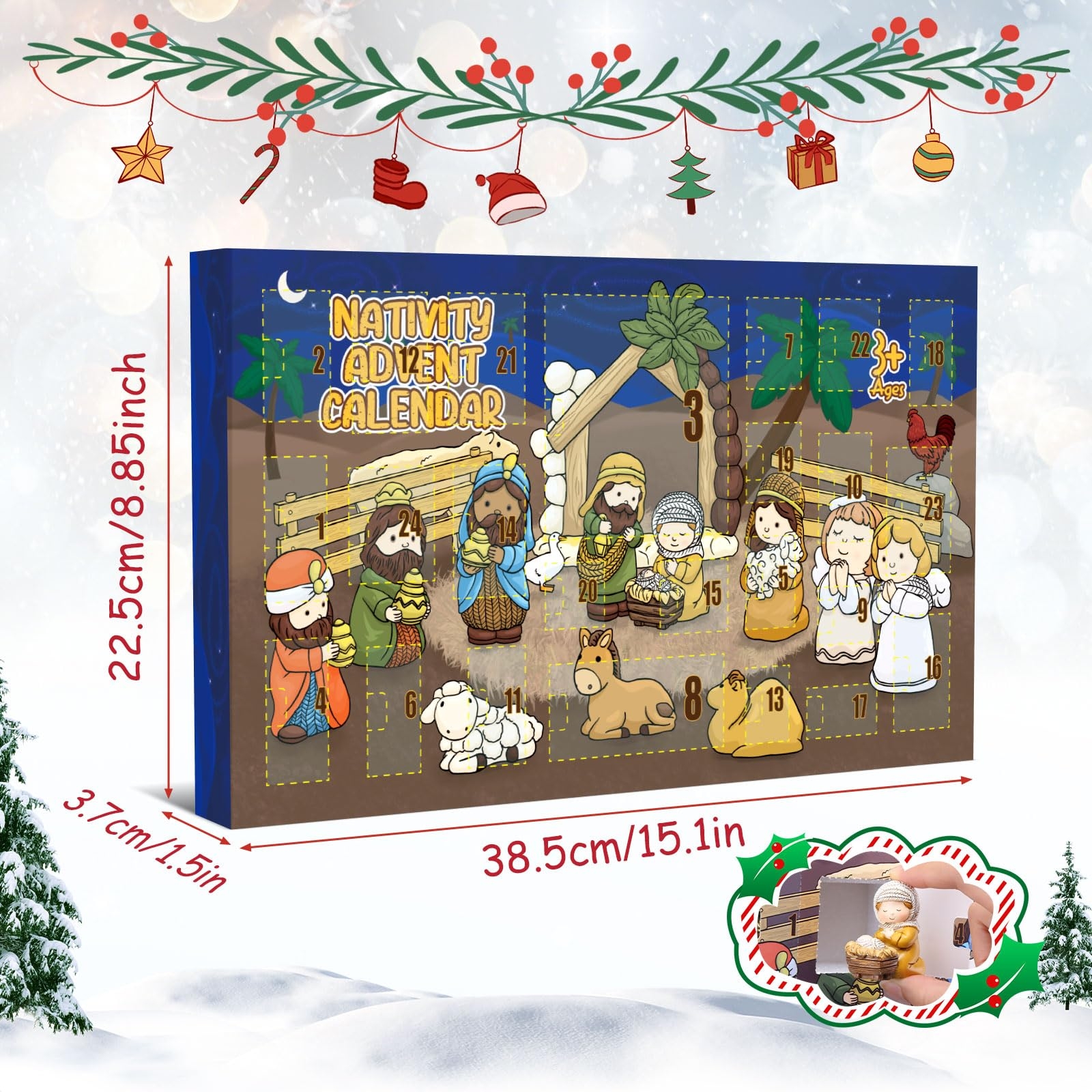Amazon Advent Calendar 2025 24 Days Of Christmas Nativity Scene Set Fun Toys For Boys Girls Kids And Toddlers Christmas Party Gifts Home Kitchen
