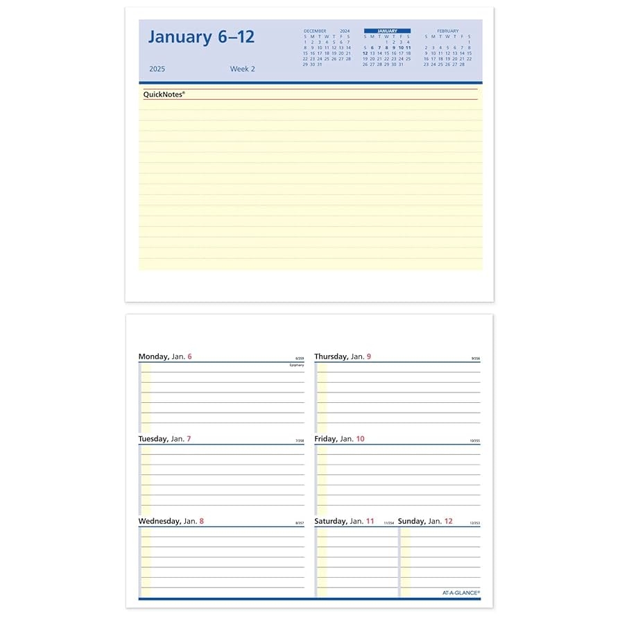 Amazon AT A GLANCE 2025 Desk Calendar Refill Weekly 5 1 2 X 7 Flip A Week With QuickNotes SW7065025 Office Products