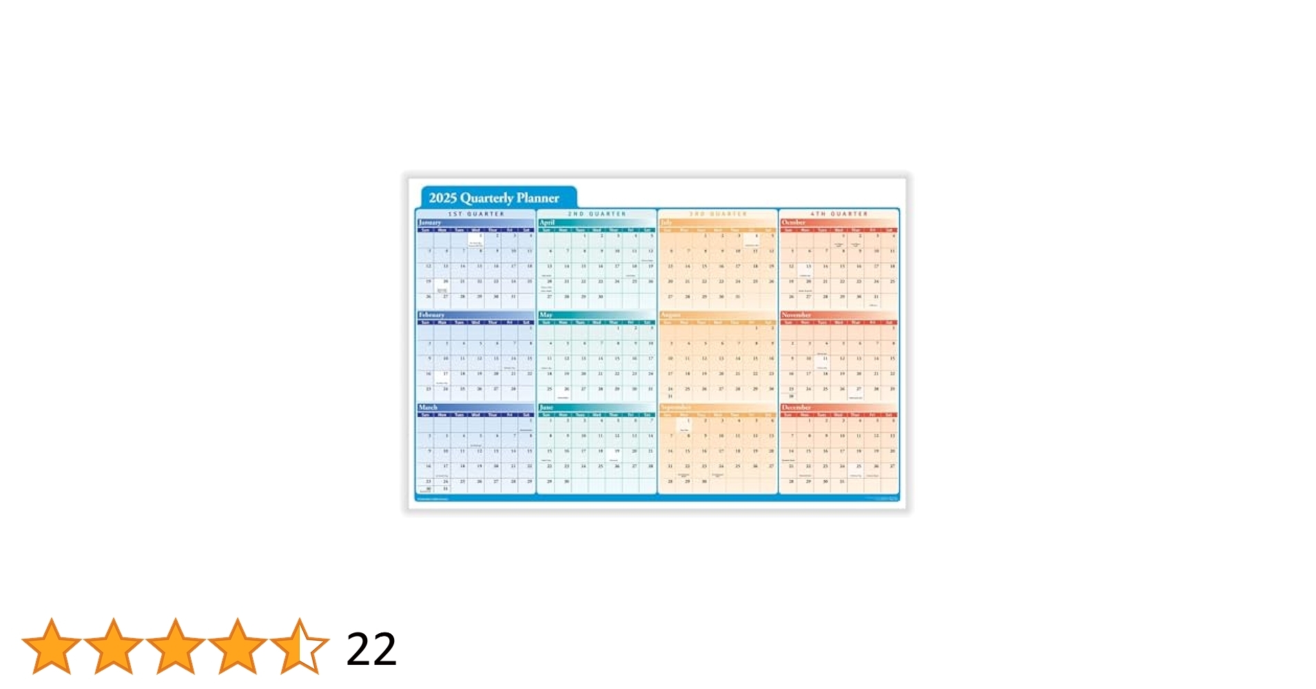 Amazon ComplyRight 2025 Quarterly Planner 2 Sided 36 X 24 Office Products