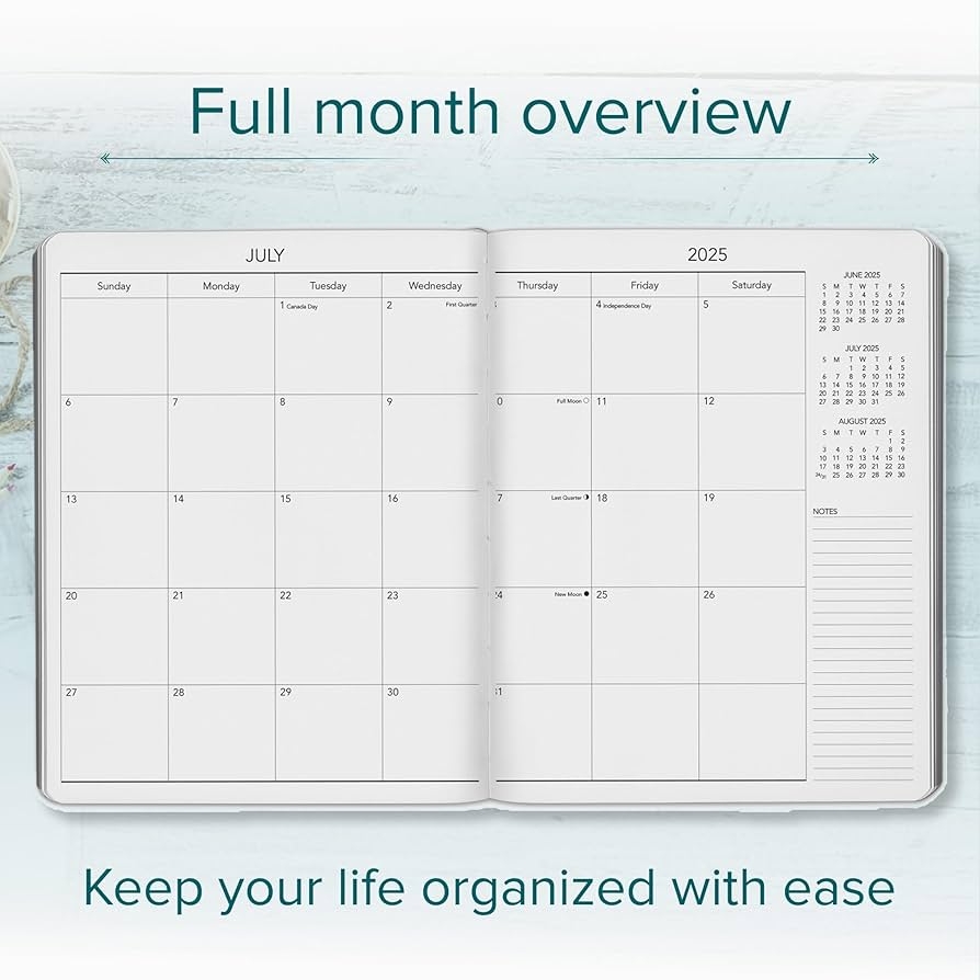 Amazon Harbor Large Monthly Planner 2025 Calendar Planner And Notebook Durable Faux Leather 14 Months 96 Pages Softcover Lightweight Cambridge Burnt Orange 9 75 X 7 5 Office Products