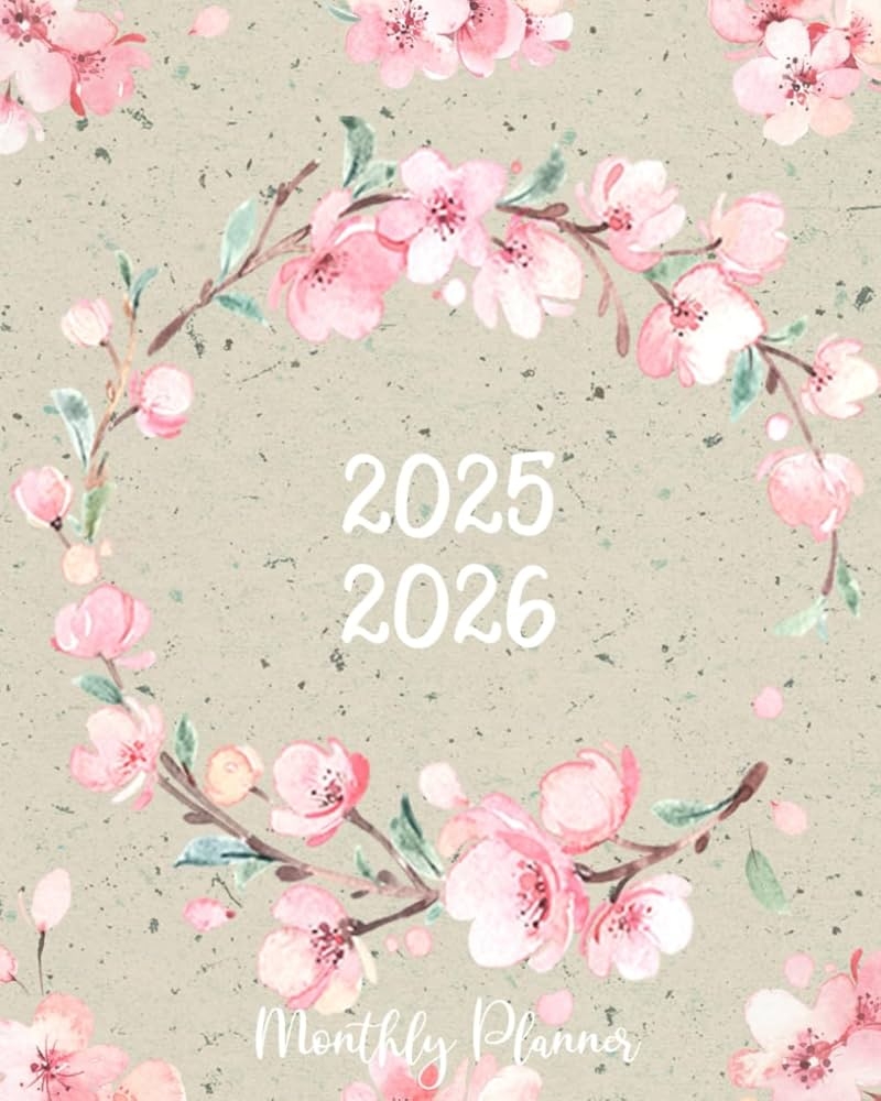 Amazon Monthly Planner 2025 2026 Pink Floral Print Sakura Cherry Blossom Cute Flower Theme Calendar For Women 24 Month 2025 2026 Large 2 Year 25 With To Do Lists Contacts Password Log Jenks Planners Books