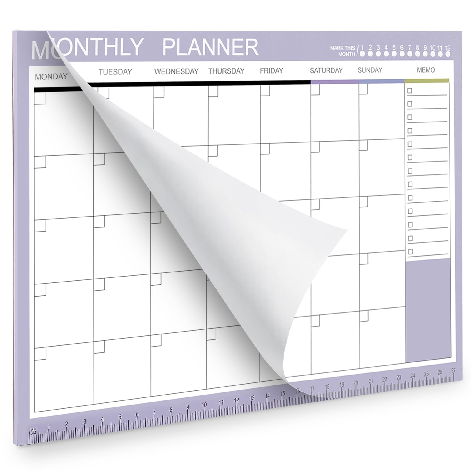 Amazon Phyxin Undated Monthly Planner 54 Sheets Blank Calendar With Memo 11 2 x8 3 Monthly Calendar Planner Tear Off Blank Planner With Daily Schedule Calendar Purple Office Products