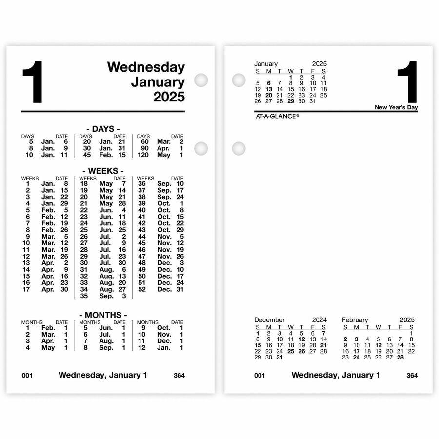 At A Glance Financial Desk Calendar Refill