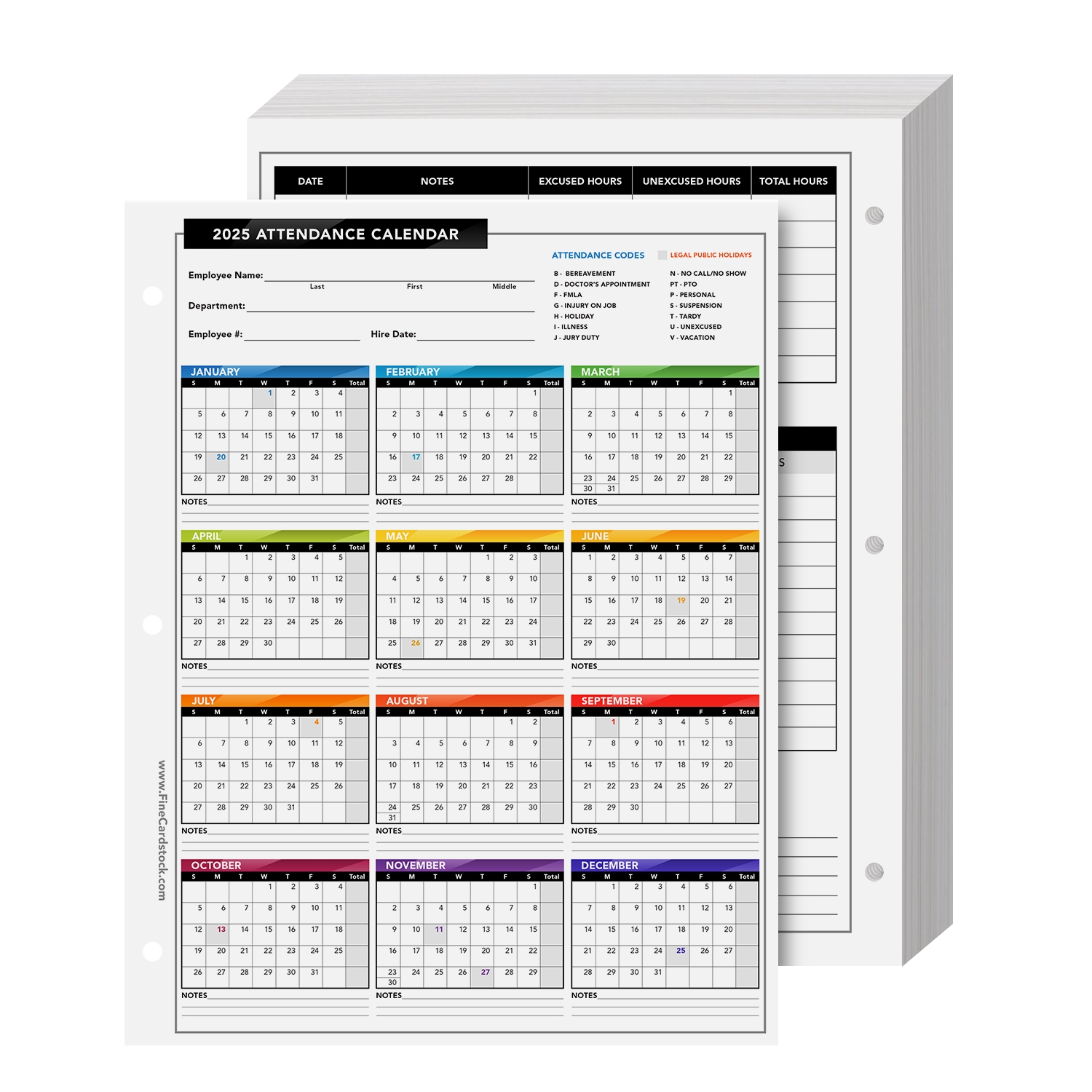 Attendance Calendar Year Of 2025 Bulk And Wholesale Fine Cardstock Attendance Calendar Year Of 2025 Bulk And Wholesale Fine Cardstock
