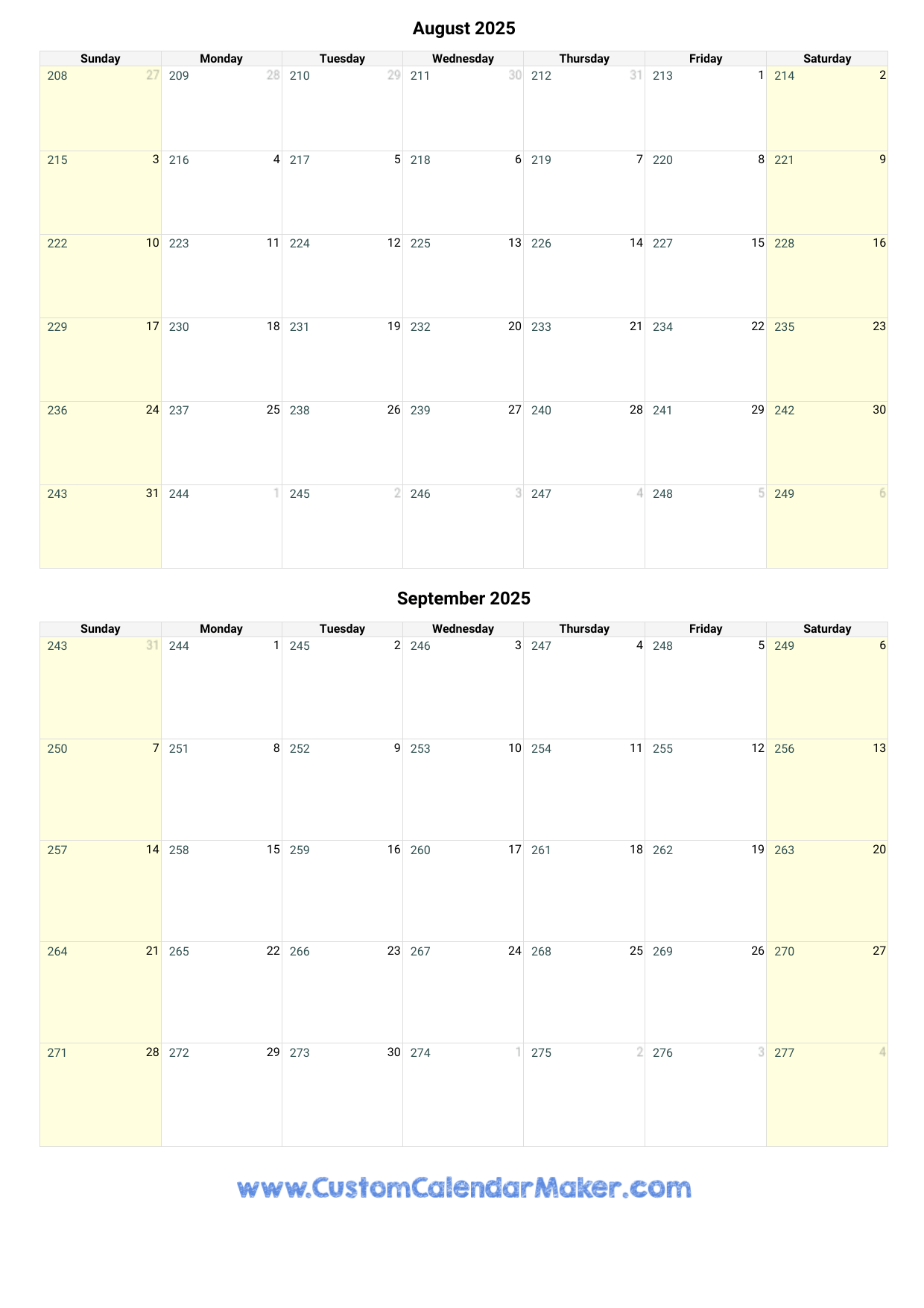 September 2025 Printable Calendar Free
