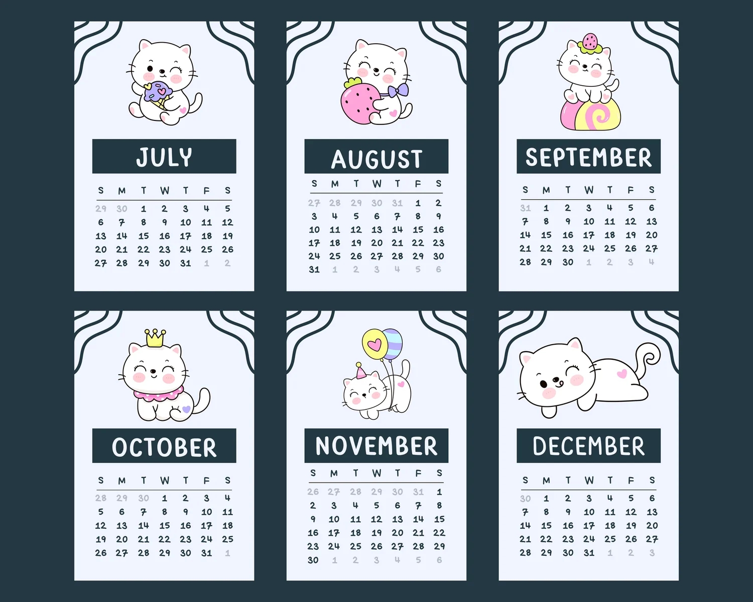 Cat Calendar 2025 Digital Calendar Calendar 2025 Digital Download Payhip
