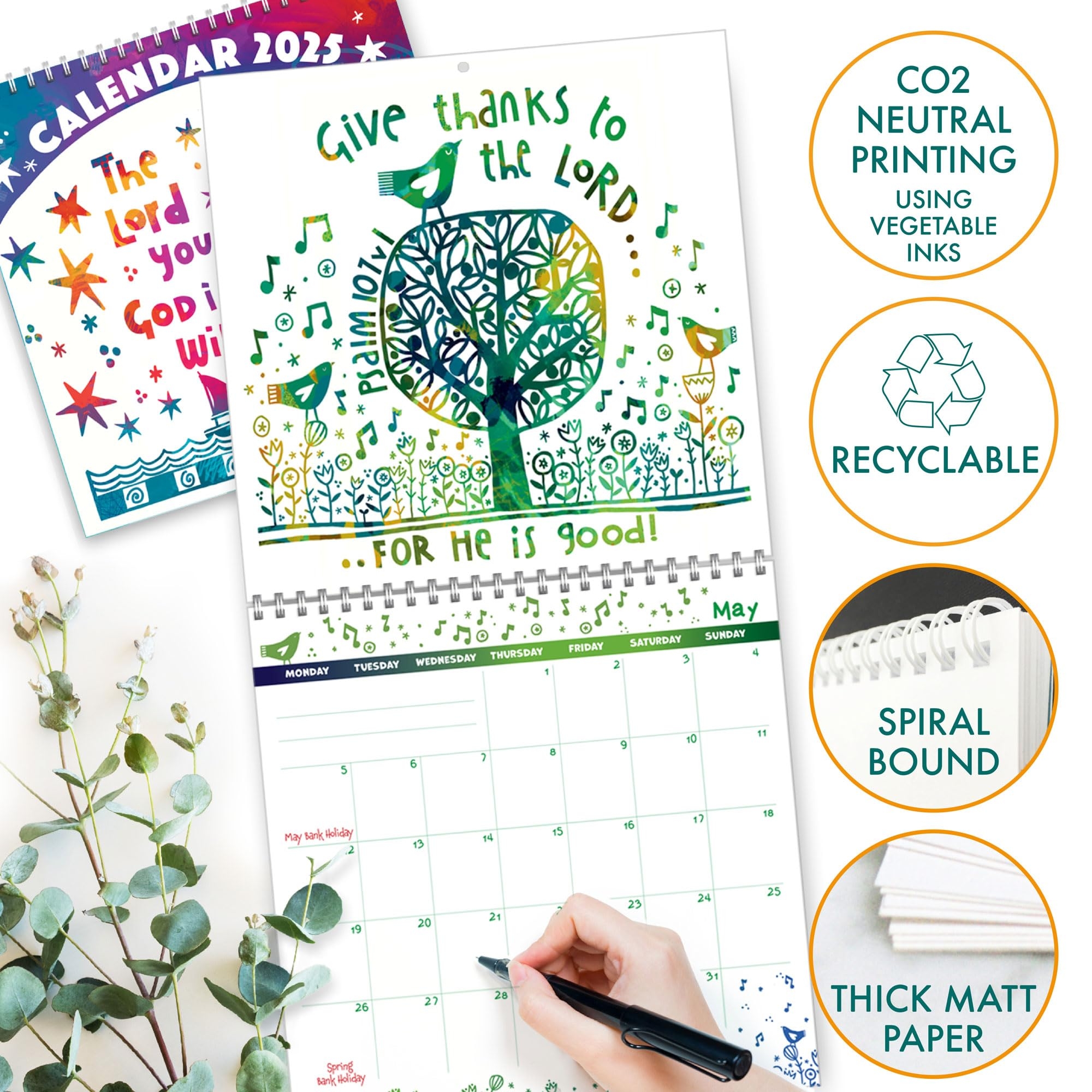 Christian Calendar 2025 Christian Calendar 2025 Wall Calendar With Bible Verses Christian Wall Calendar 2025 In English Ideal Christian Gift Idea By Just Cards Amazon de Stationery Office Supplies