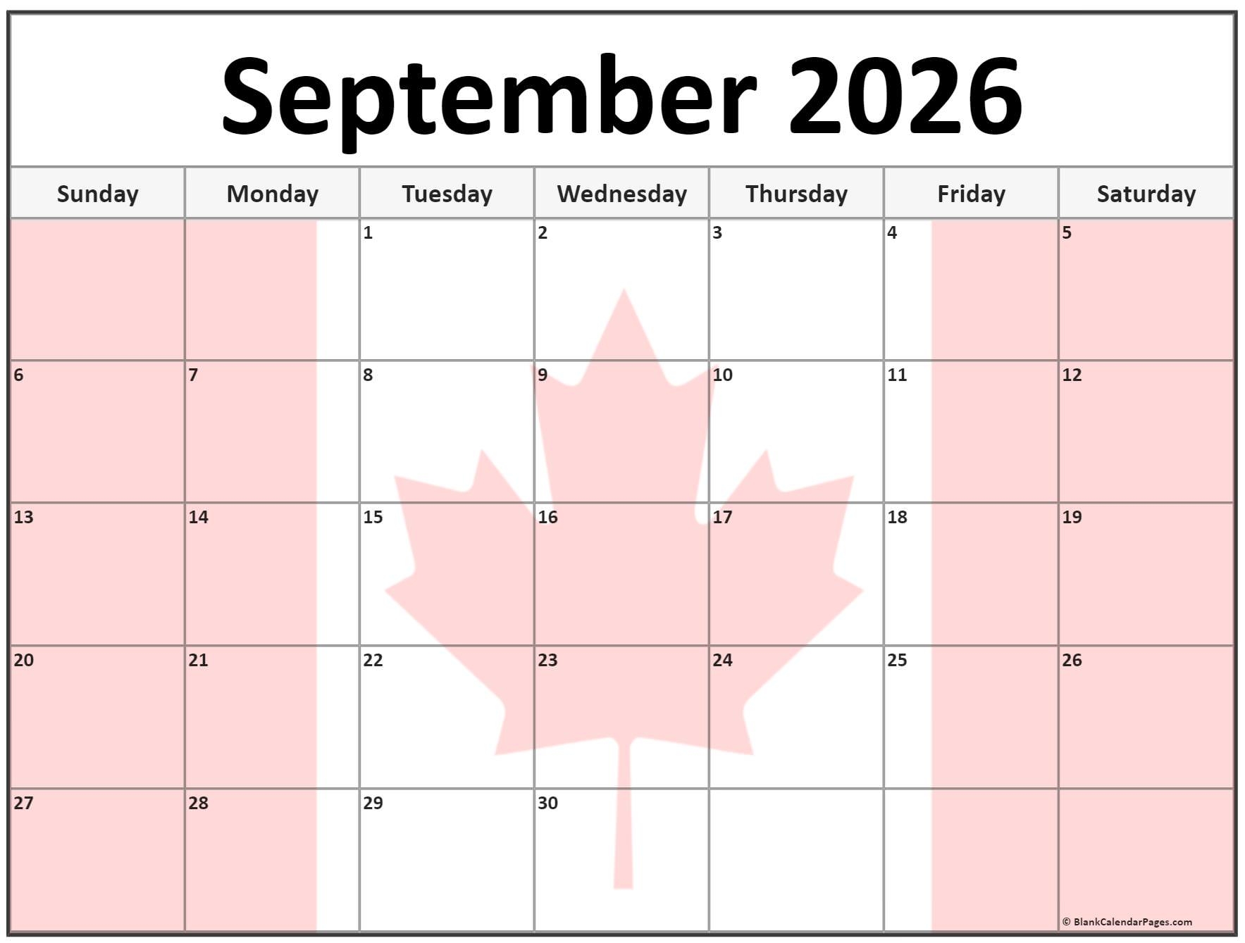 Collection Of September 2026 Photo Calendars With Image Filters 
