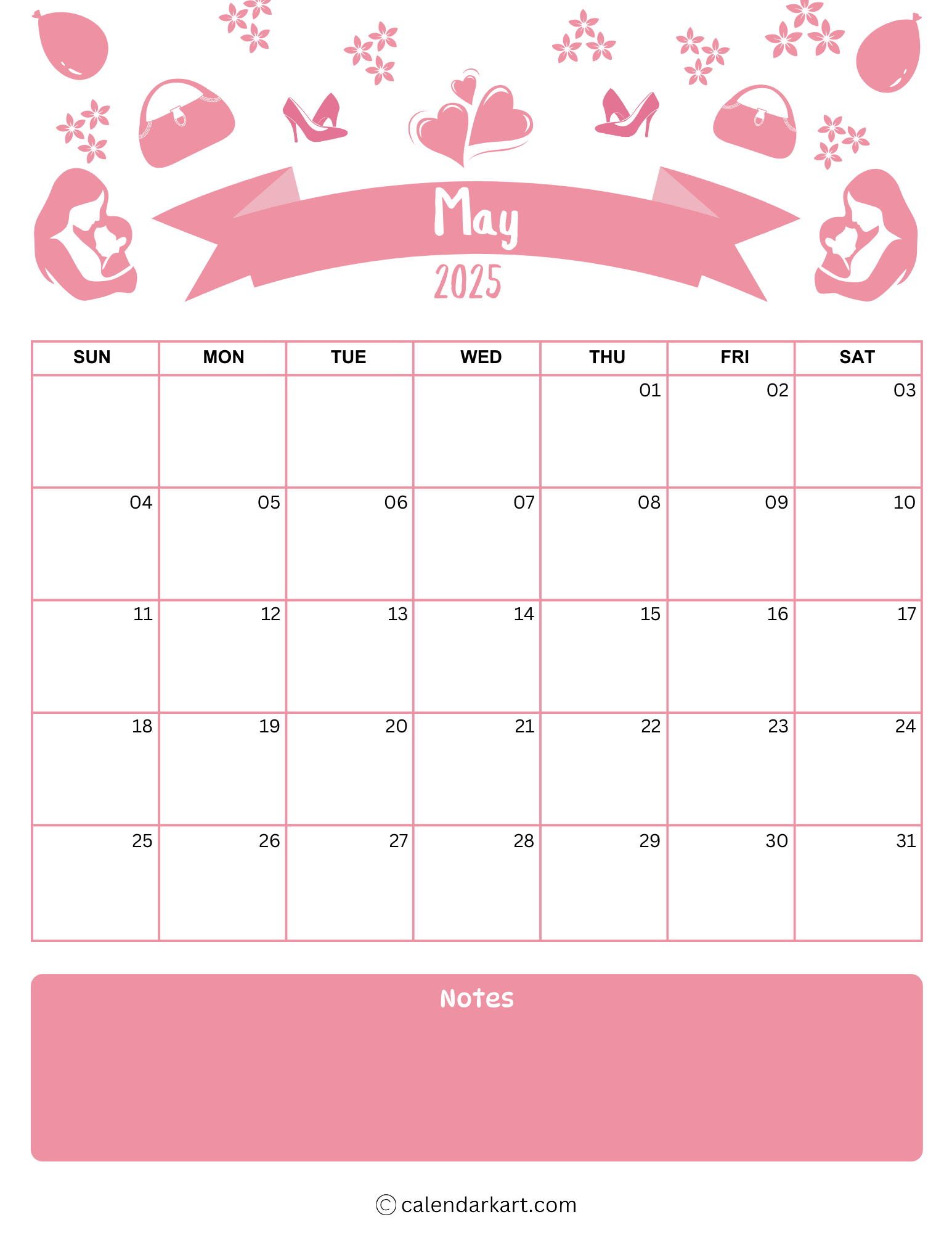 Cute May 2025 Calendars 8 Free Functional Templates