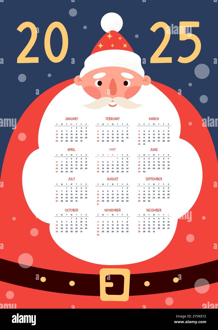 December 2025 Monthly Calendar Cute Calendar Template Sunday Start Vector Design Stock Vector Image Art Alamy