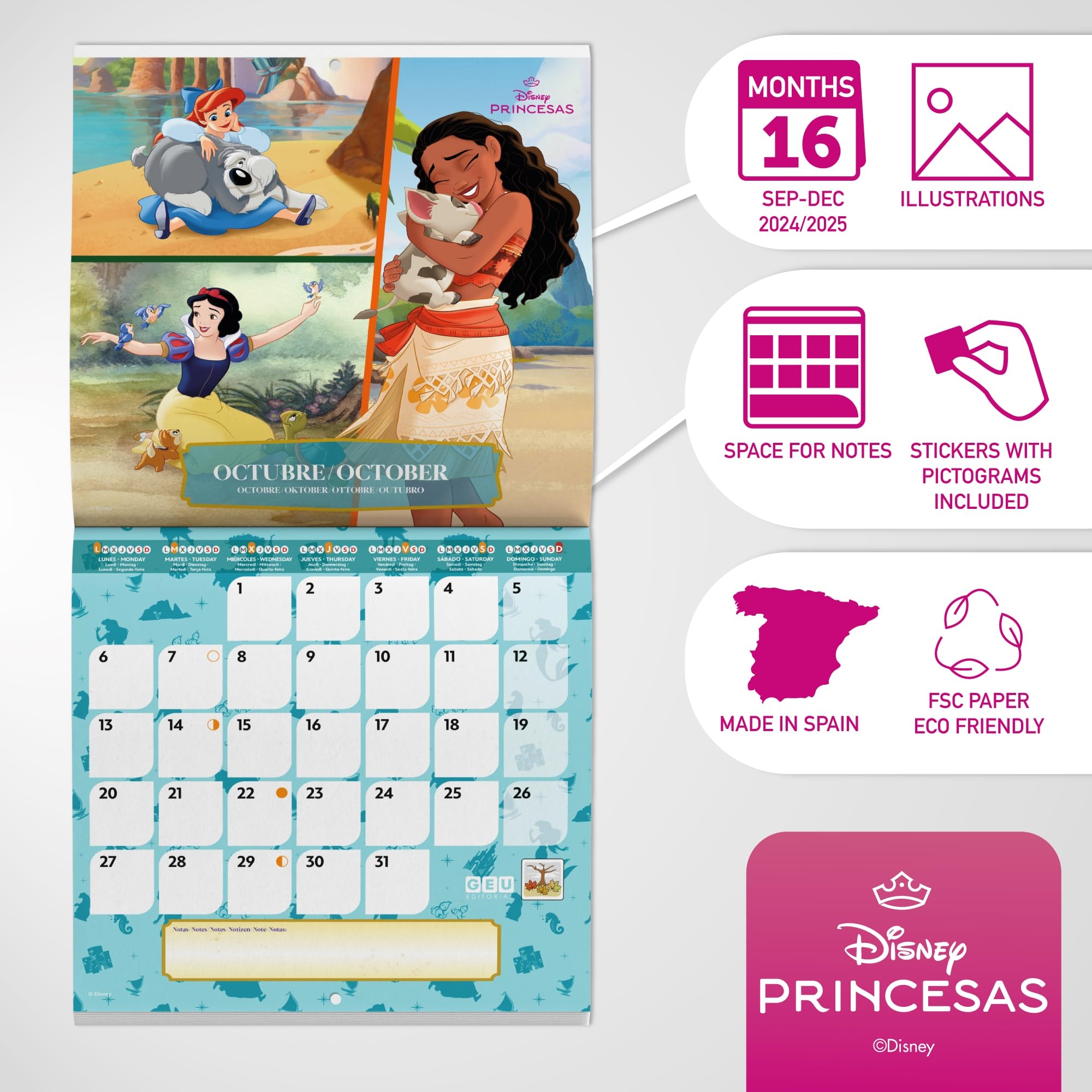 Disney Calendar 2025 Disney Wall Calendar 2024 2025 Disney Princess Calendar 2024 25 12 X 12 Wall Planner 2025 Family Planner 2024 2025 Disney Princess Calendar 2025 Editorial GEU BigaMart