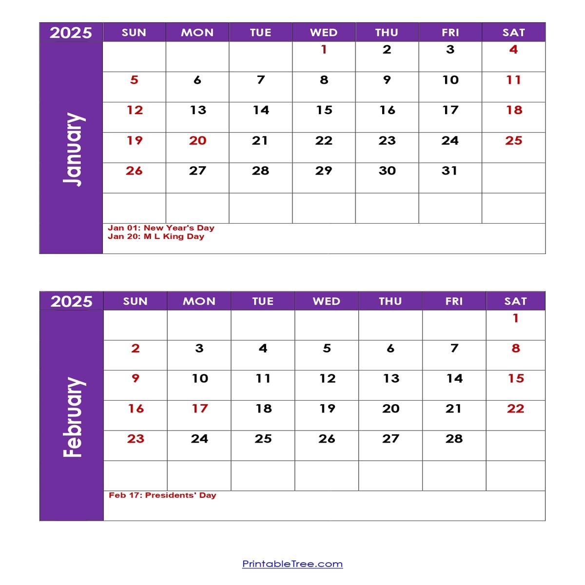 Printable 2025 Quarterly Calendar With Holidays