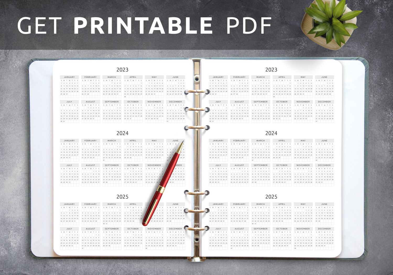 Customizable 3 Week Calendar Free Printable