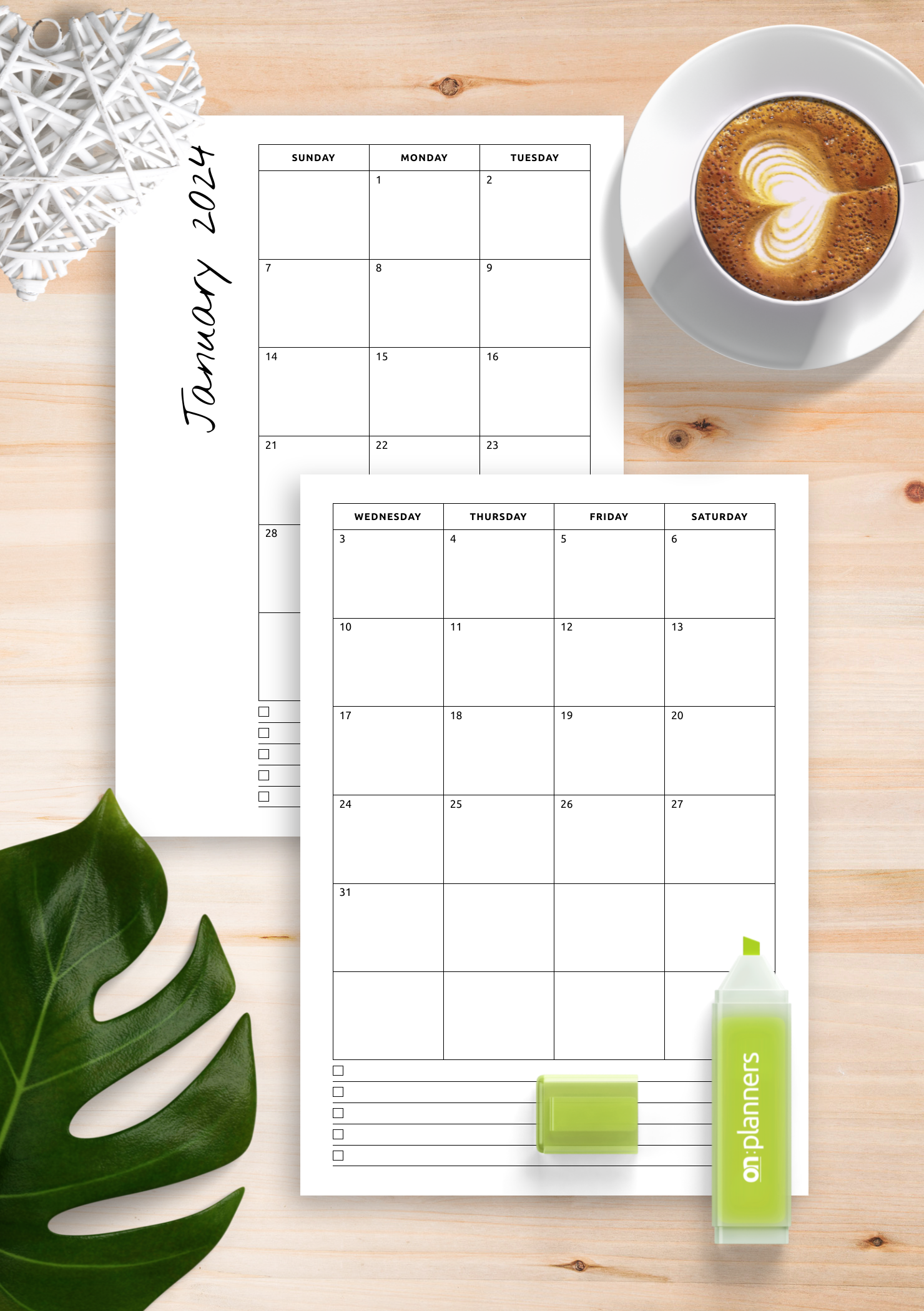 Download Printable Monthly Calendar With Notes PDF
