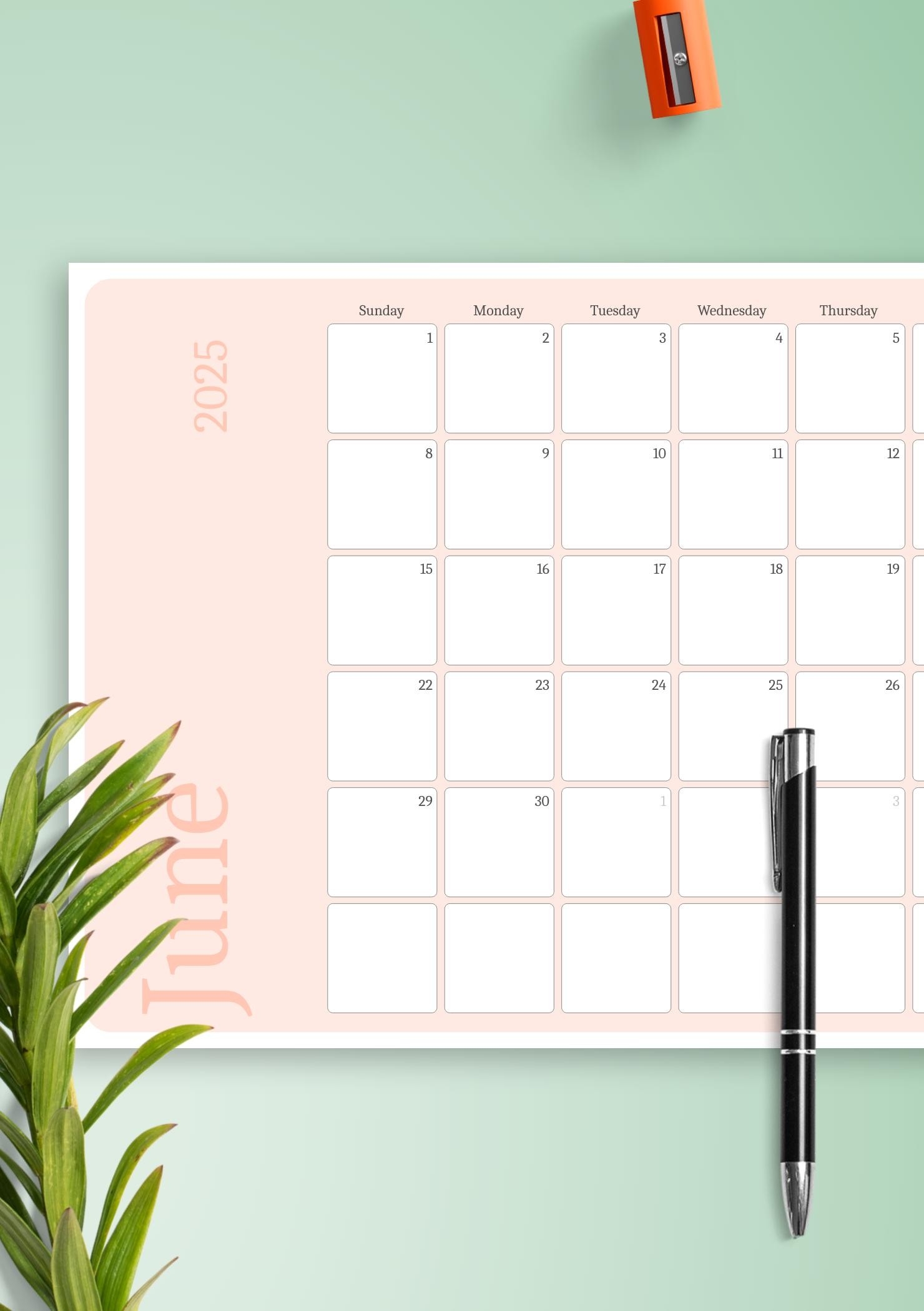 Free Printable Landscape 2025 Calendar With Notes