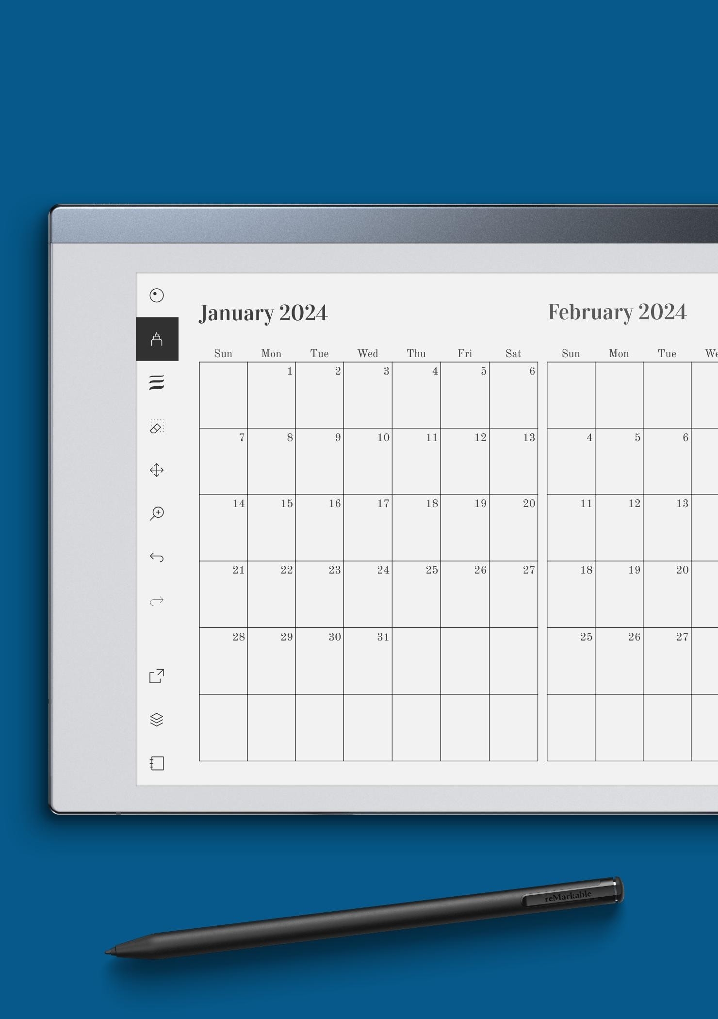 Full Page Blank Printable 2 Month Calendars