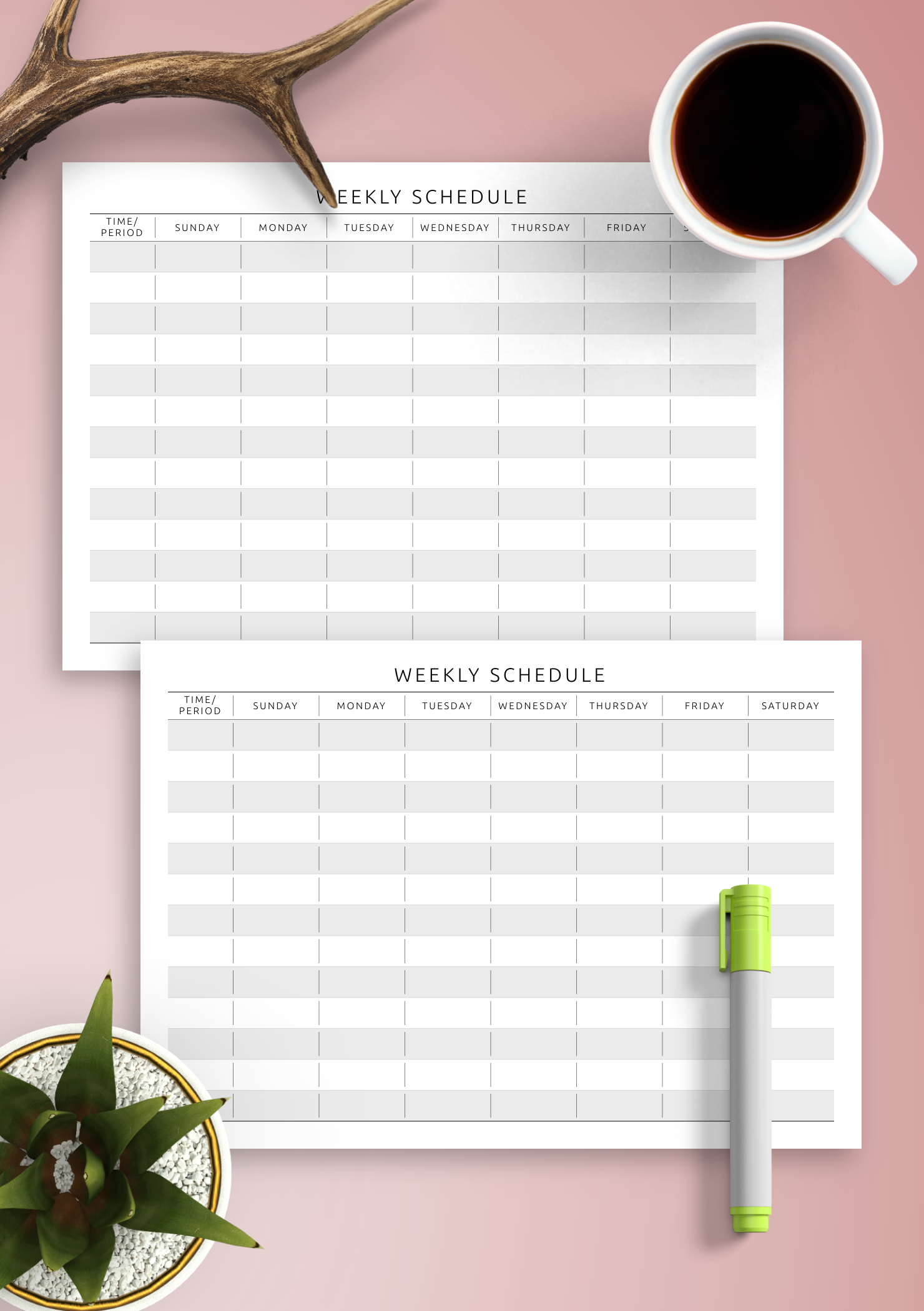Download Printable Weekly Schedule Template Landscape View PDF