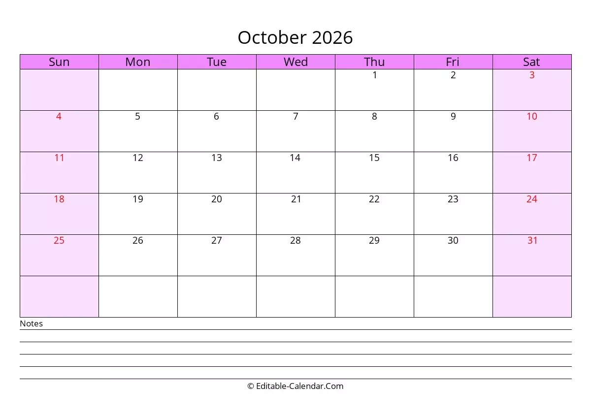 Editable Calendar Printable