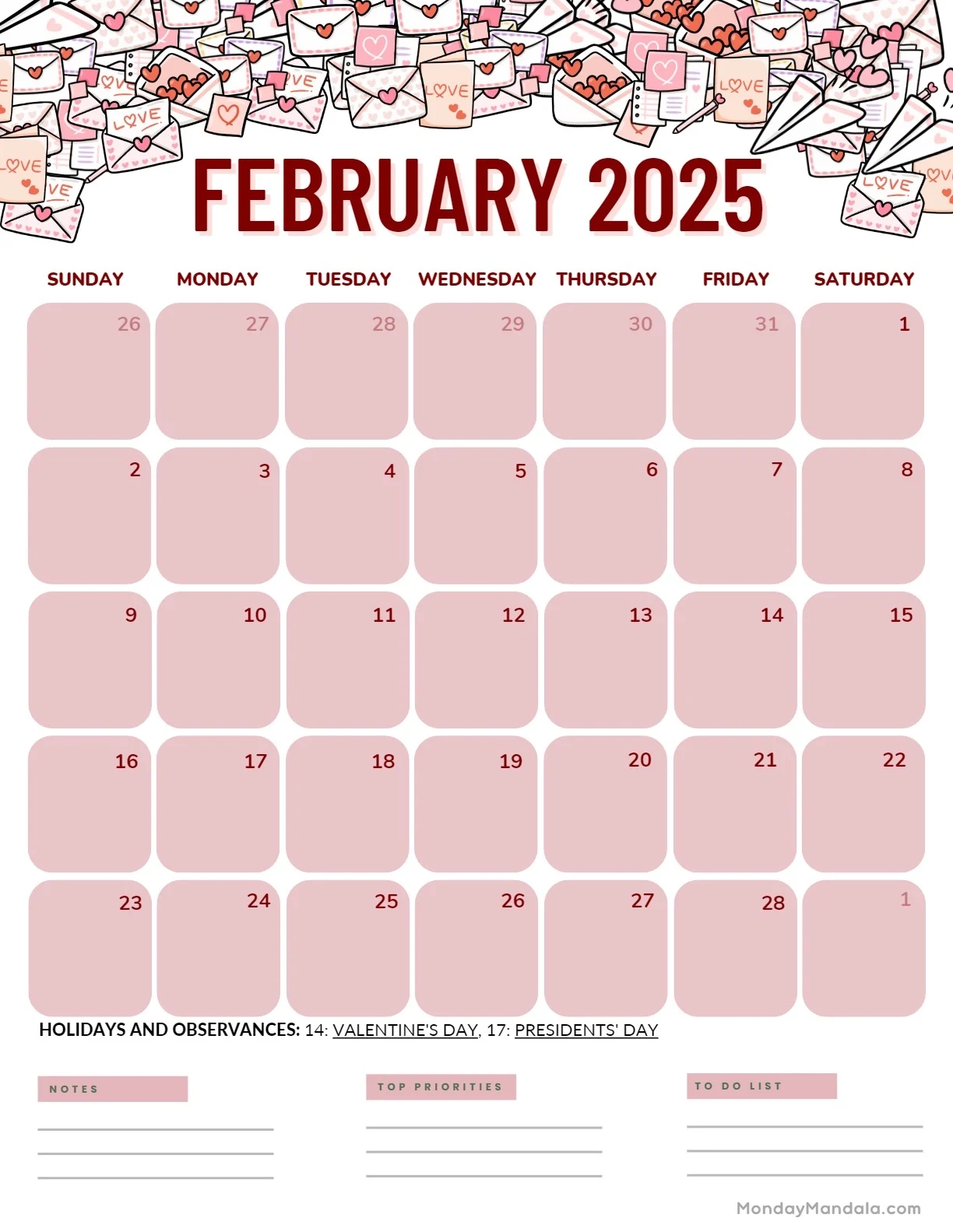 2025 Printable Calendar Portrait Orientation